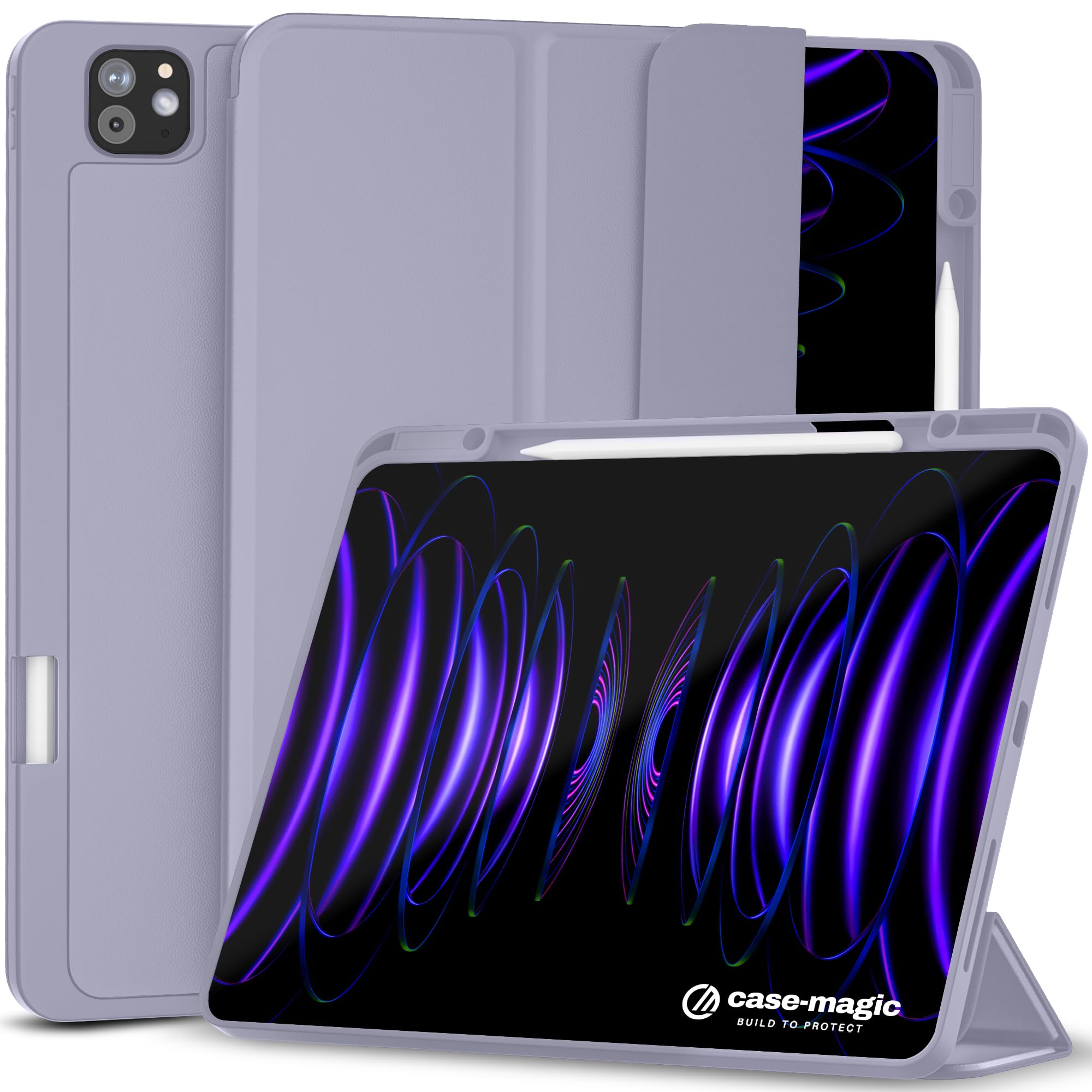 Case-Magic Smart Folio Case Cover for iPad Pro 12.9 inch (2022/2021/2020, 6th/5th/4th Gen) Auto Sleep/Wake Magnetic Closure Trifold Stand Pencil Holder| Slim Lightweight PU Exterior, TPU Back (Grey) (B0DFWDKNG9) Amazon Price History, Amazon Price Tracker