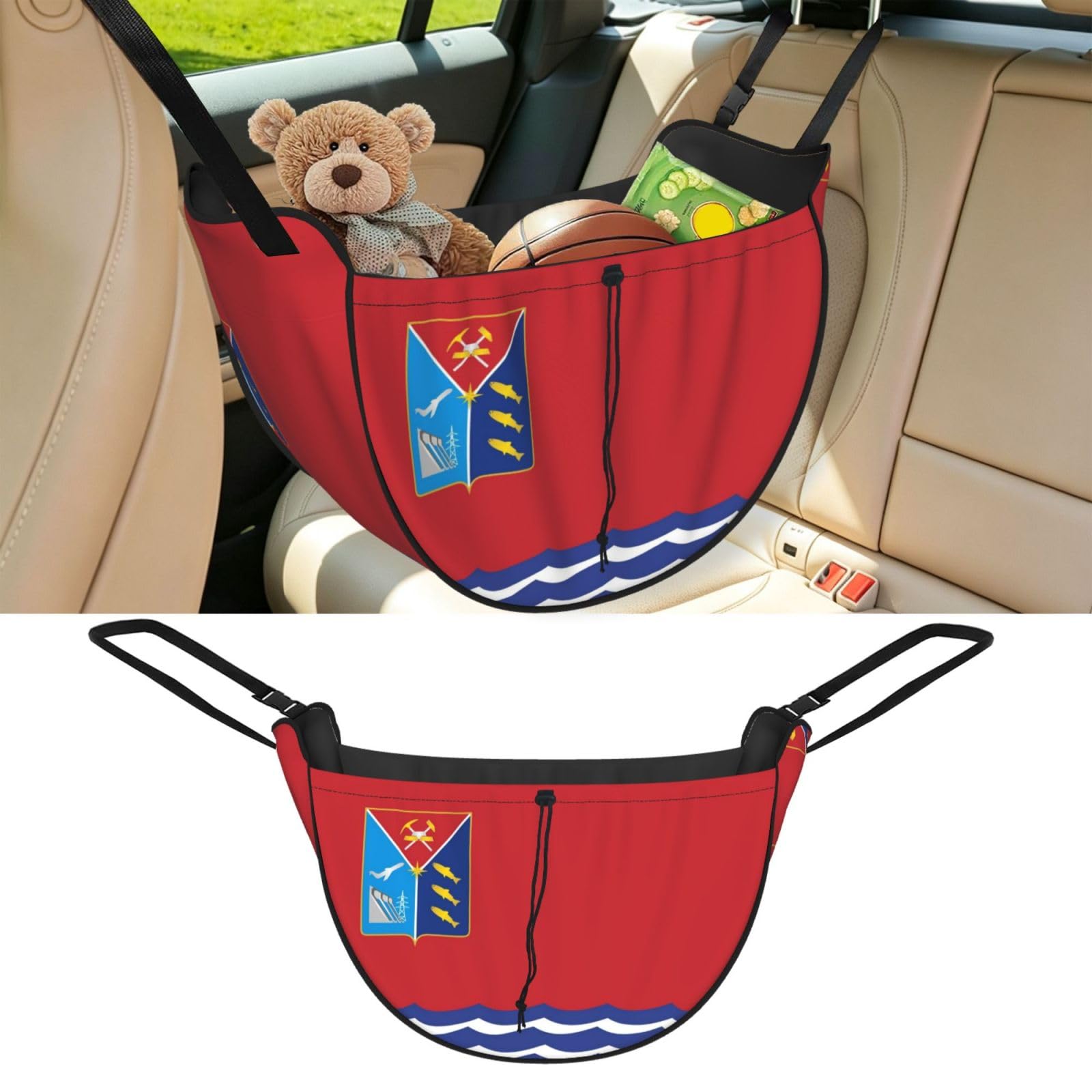 Cntdbu Black Flag Of Magadan Car Seat Organizer-Backseat Storage Bag For Travel