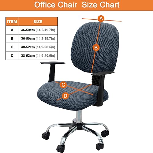 Vista 54 de MIFXIN Funda elástica elástica para silla de computadora, 2 piezas, de punto, universal, para silla de computadora, protector de muebles
