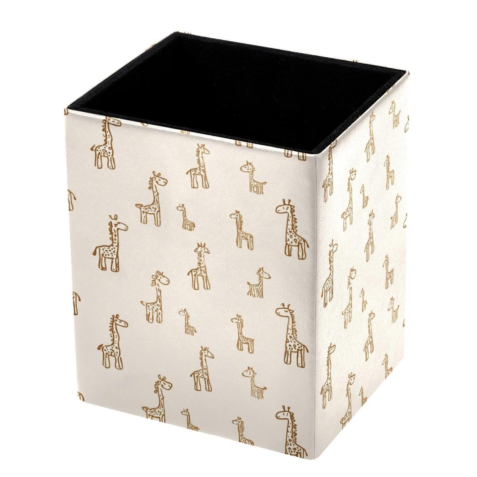 VAPOKF Pencil Holders for Desk, Giraffe Printed Pen Holders Pen Pot Makeup Brushes Storage Desktop Stationery Supplies Organiser for Home Office