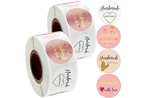 Handmade with Love Foil Stickers: Adorn Your Creations with Affection