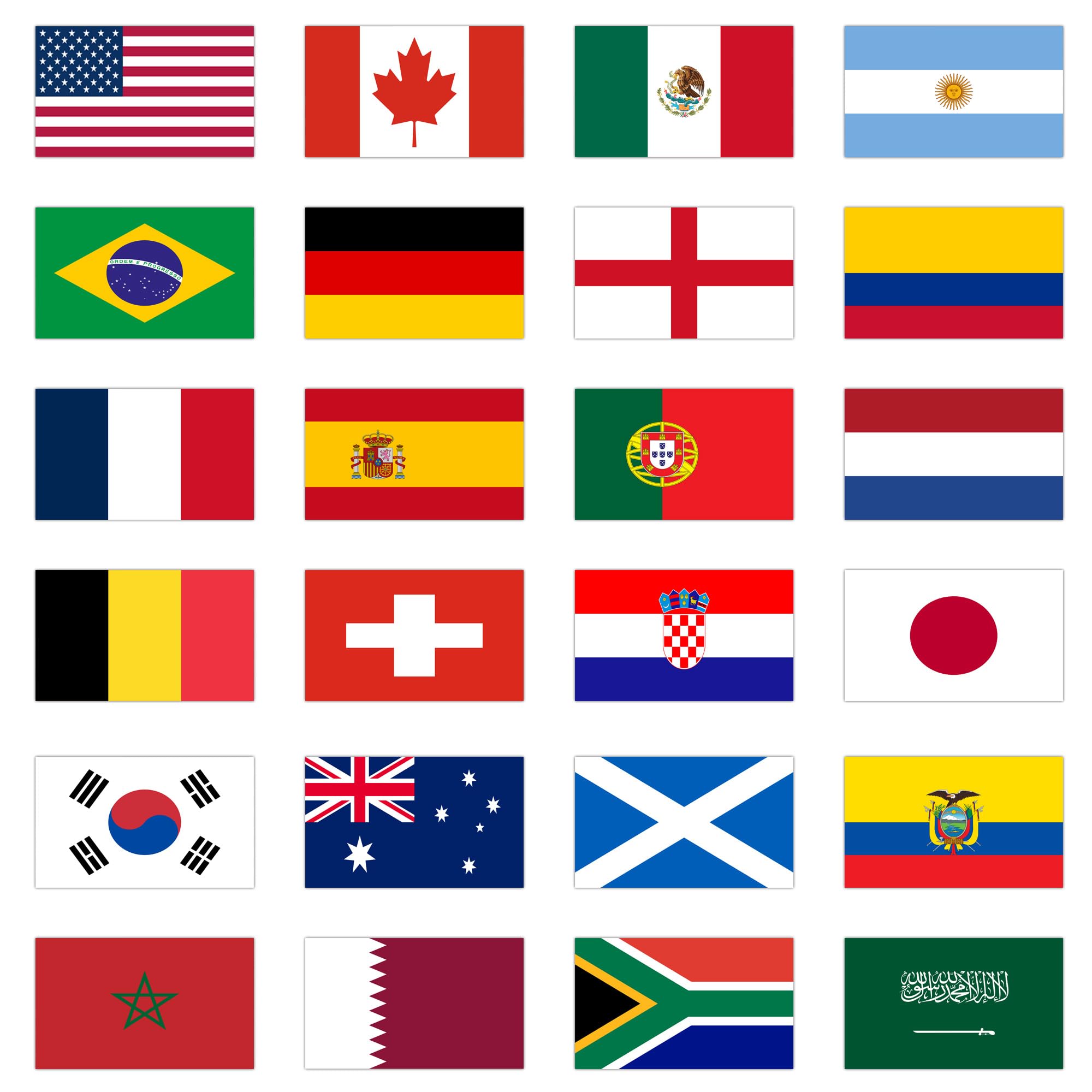 YOFANUP World Football Tournament 2026 Flags, 5x3 ft, 24 Countries Flags for World Cup Decorations, Double Sides Flags for Clubs Garden Hotel Stadiums Street Decor (Set 1)