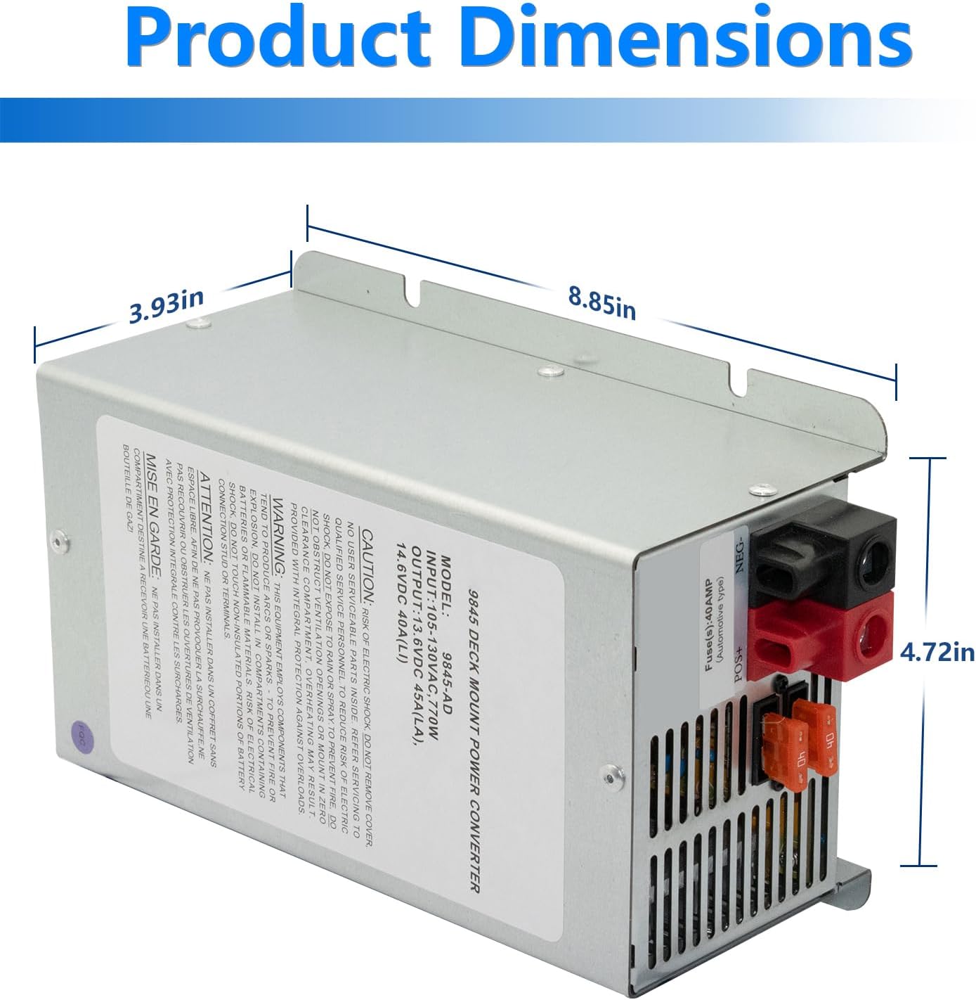 9845-AD 45Amp Deck Mount Converter Replacement for RV Trailer Camper 9800 Series (9845AD)