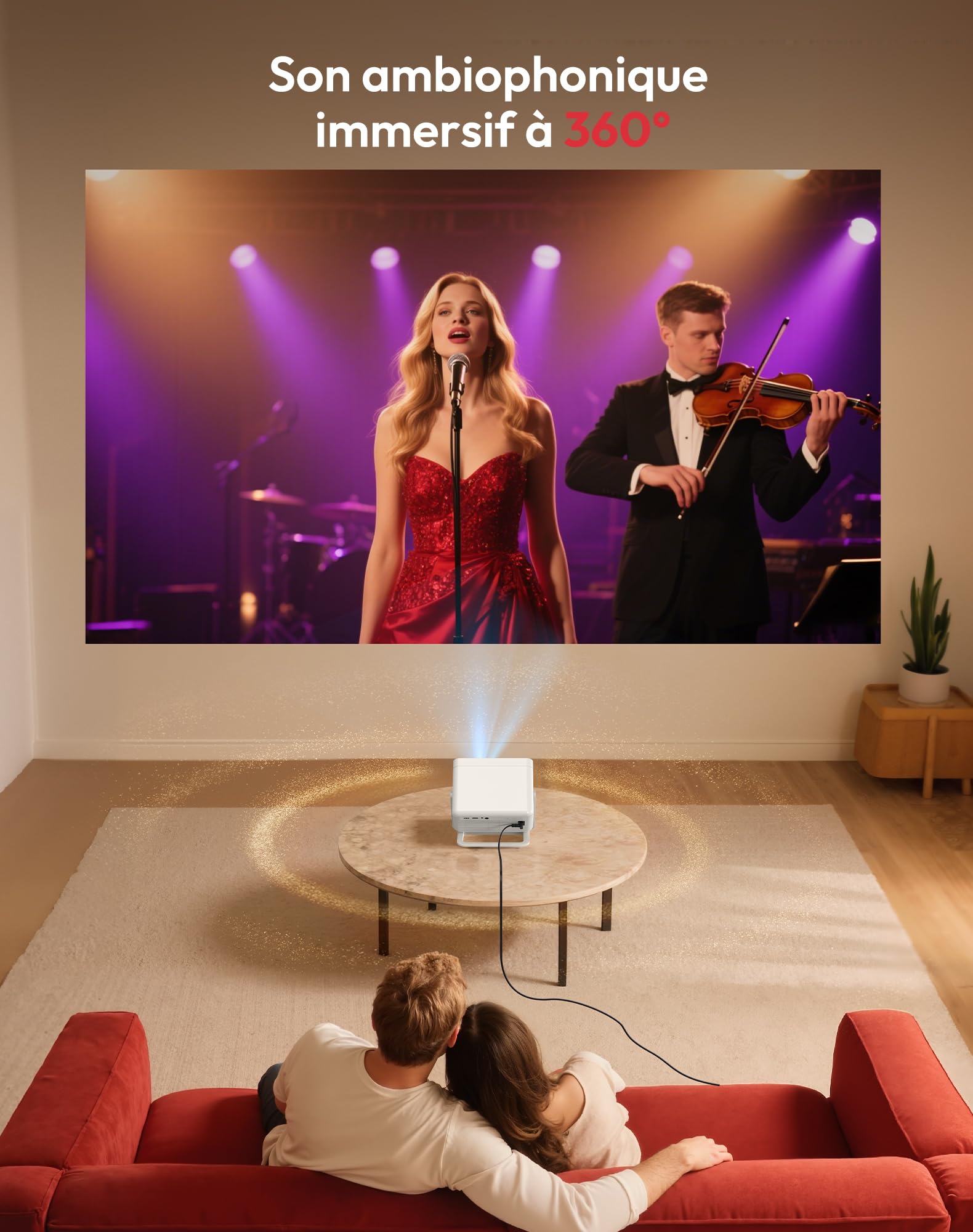 Xgody N6 Pro Vidéoprojecteur Compatible avec Netflix – 1080P Natif (Compatible 4K), 700 ANSI, Autofocus, Correction Trapézoïdale Auto, Commande Vocale, WiFi 6, Bluetooth, Cinéma Extérieur, Home Cinéma