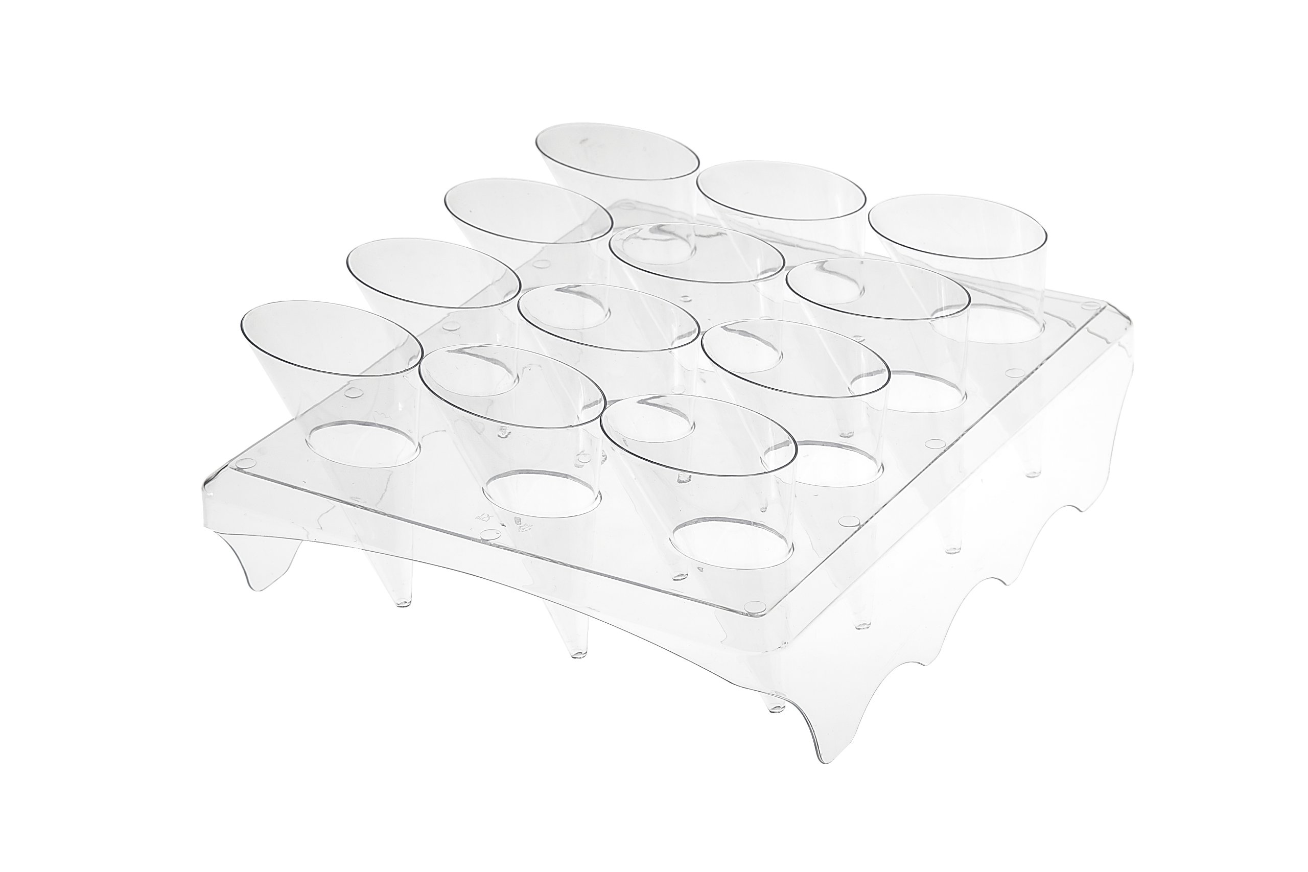 Plastic Angled Mousse Cones | Clear | Pack of 12