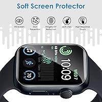 Vista 3 de UniqueMe 6 Pack TPU Screen Protector Compatible with Apple Watch 44mm SE 3/SE 2/SE Series 6/5/4, [Upgrade Flexible Film] Anti-Scratch Soft HD TPU