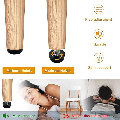 Miniatura 7 de 25 patas niveladoras de muebles M6-14 pulgadas ajustables para patas de muebles, tornillos de repuesto para taburetes, mesas, silla, banco, cabniet,