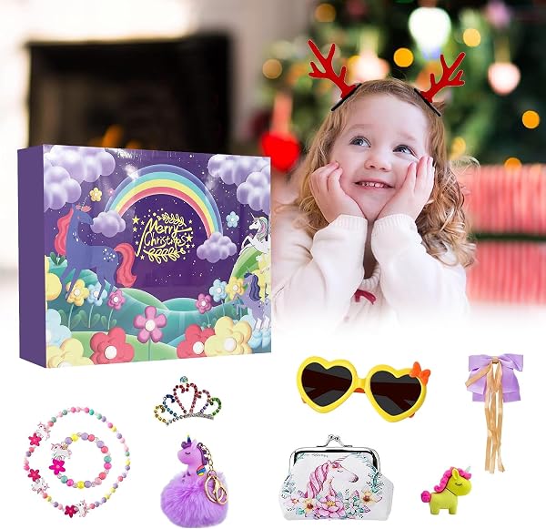 Adventskalender 2025 für Mädchen,Adventskalender Einhorn 2025,24 Days Weihnachts Countdown,Halskette Schmuck Schlüsselanhänge,DIY Charm,für Mädchen und Jungen,Kinder - 5