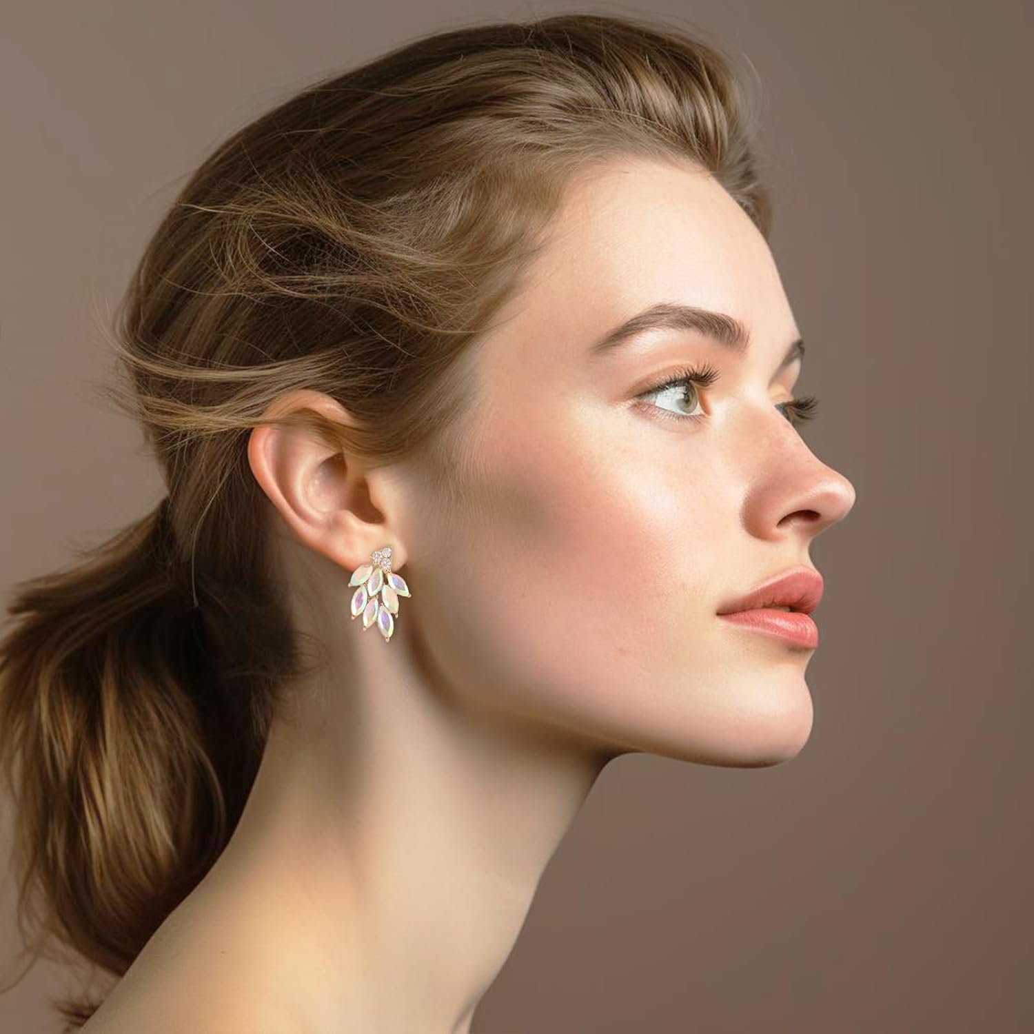 Rhinestone Stud Earrings for Women Small Dainty Crystal Cluster Drop Earrings for Girls Cute Costume Jewelry for Bridal Wedding Party Gift - Image 3