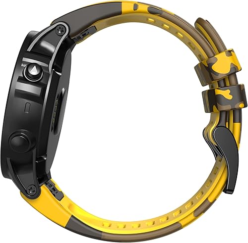 Miniatura 3 de ANCOOL Compatible con Garmin Fenix 6 Bandas, 0.866 pulgadas, repuesto suave para Fenix 5Fenix 6 ProFenix 5 PlusQuatix 6Approach S62, amarillo