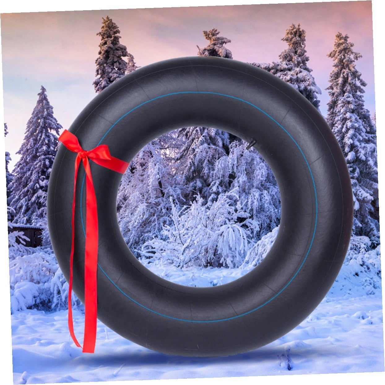 Totority Inflatable Thickened Ski Ring Snow Inner Tube 80cm Butyl Rubber Heavy Duty Outdoor Sledding Float for Winter Sports