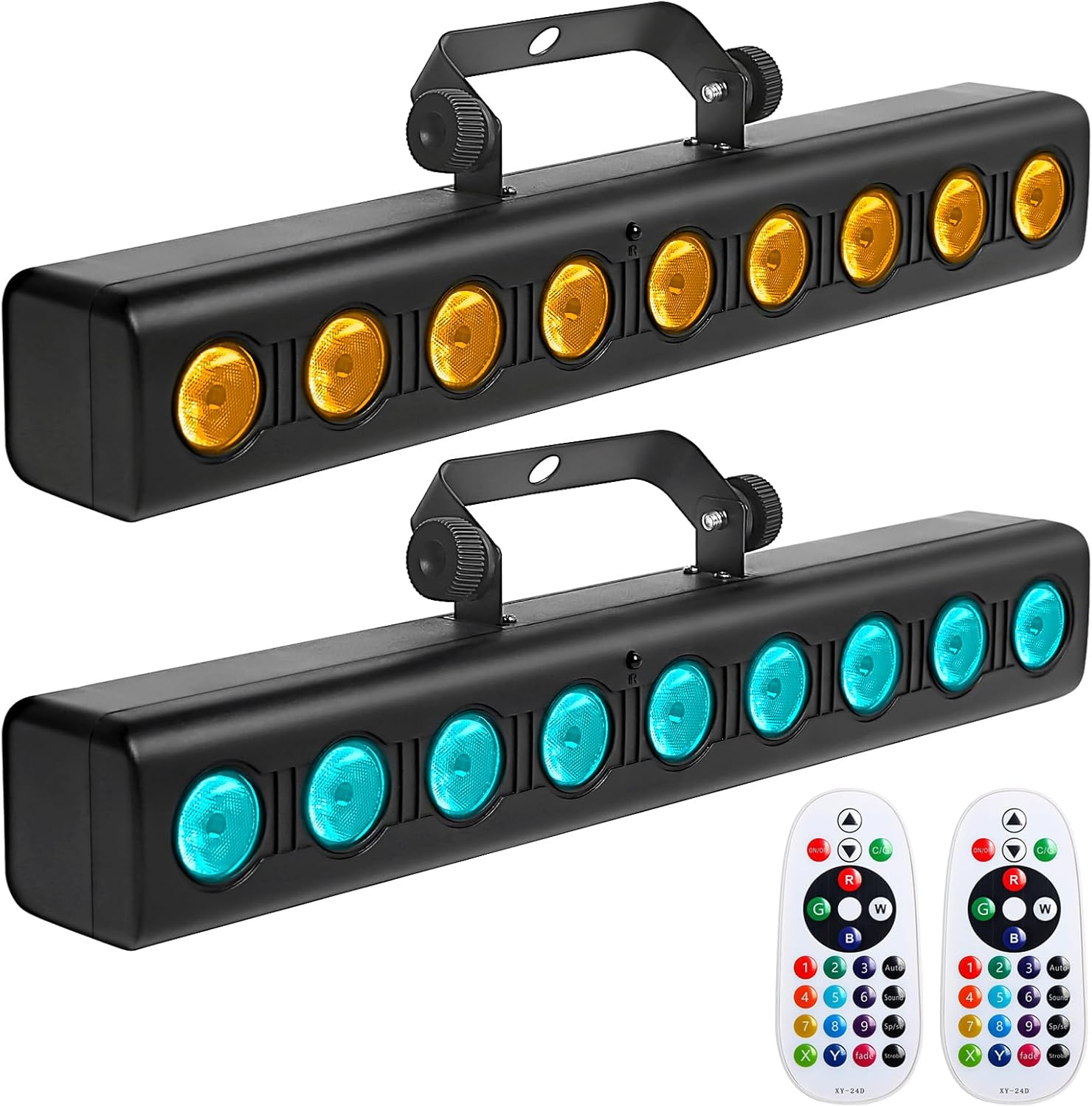 MAD OWL Wall Washer Light, LED DJ Light Bar, 9 * 4W RGBW DMX Lights with Remote Control, Sound Activated Party Lighting 2 Pack