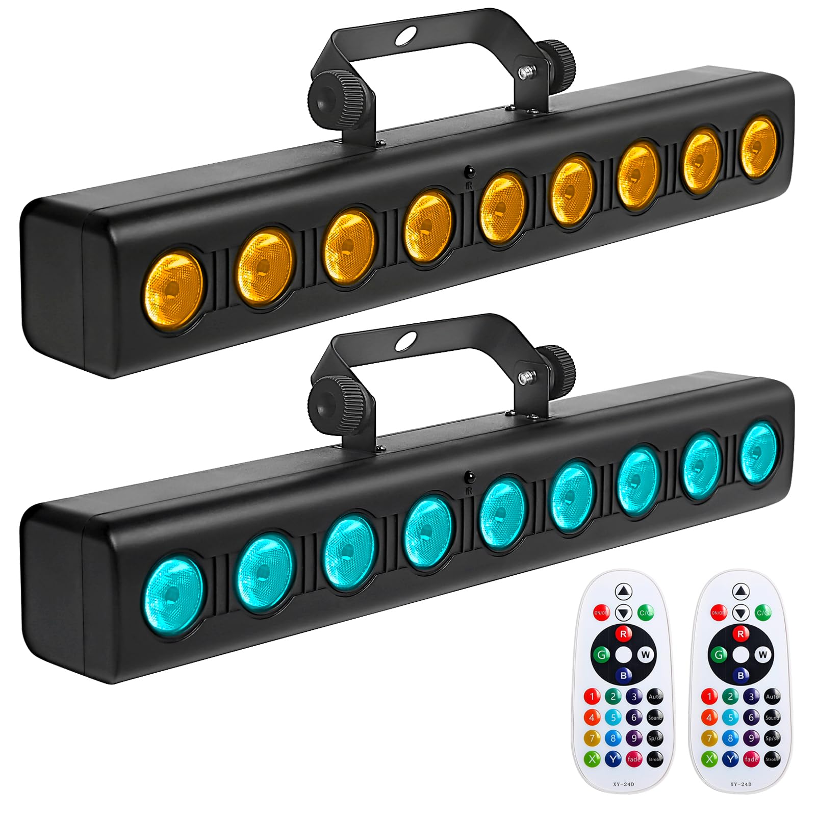 WECAN Wall Washer, striscia luminosa LED DJ 9 x 4 W RGBW DMX con telecomando, illuminazione per feste musicale, confezione da 2