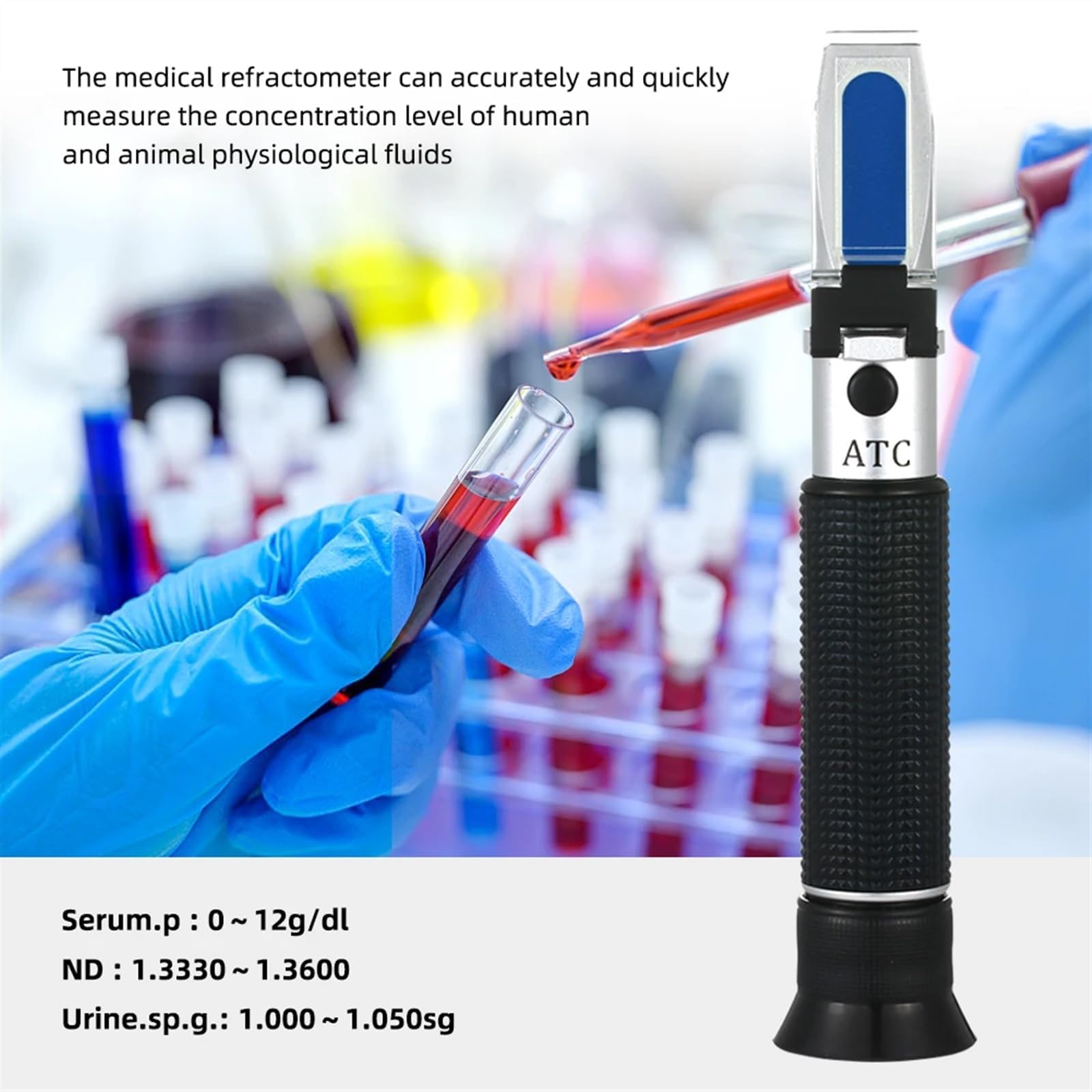 Handheld Klinisch Medizinische Refraktometer ATC Serum Protein Urin Spezifische Schwerkraft Meter Ausrüstung Werkzeug for Krankenhaus Labor