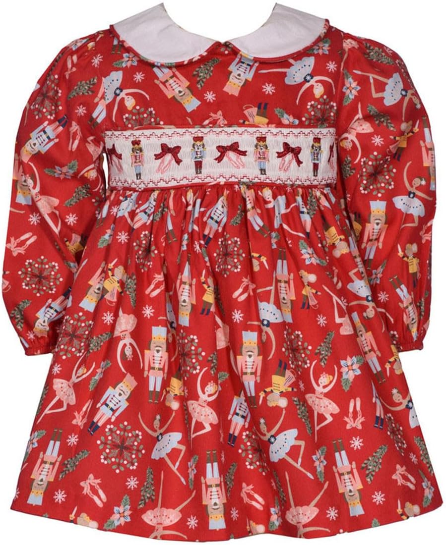 Bonnie Jean Christmas Dress - Red Nutcracker Ballet Holiday Dress for Baby, Toddler and Little Girls