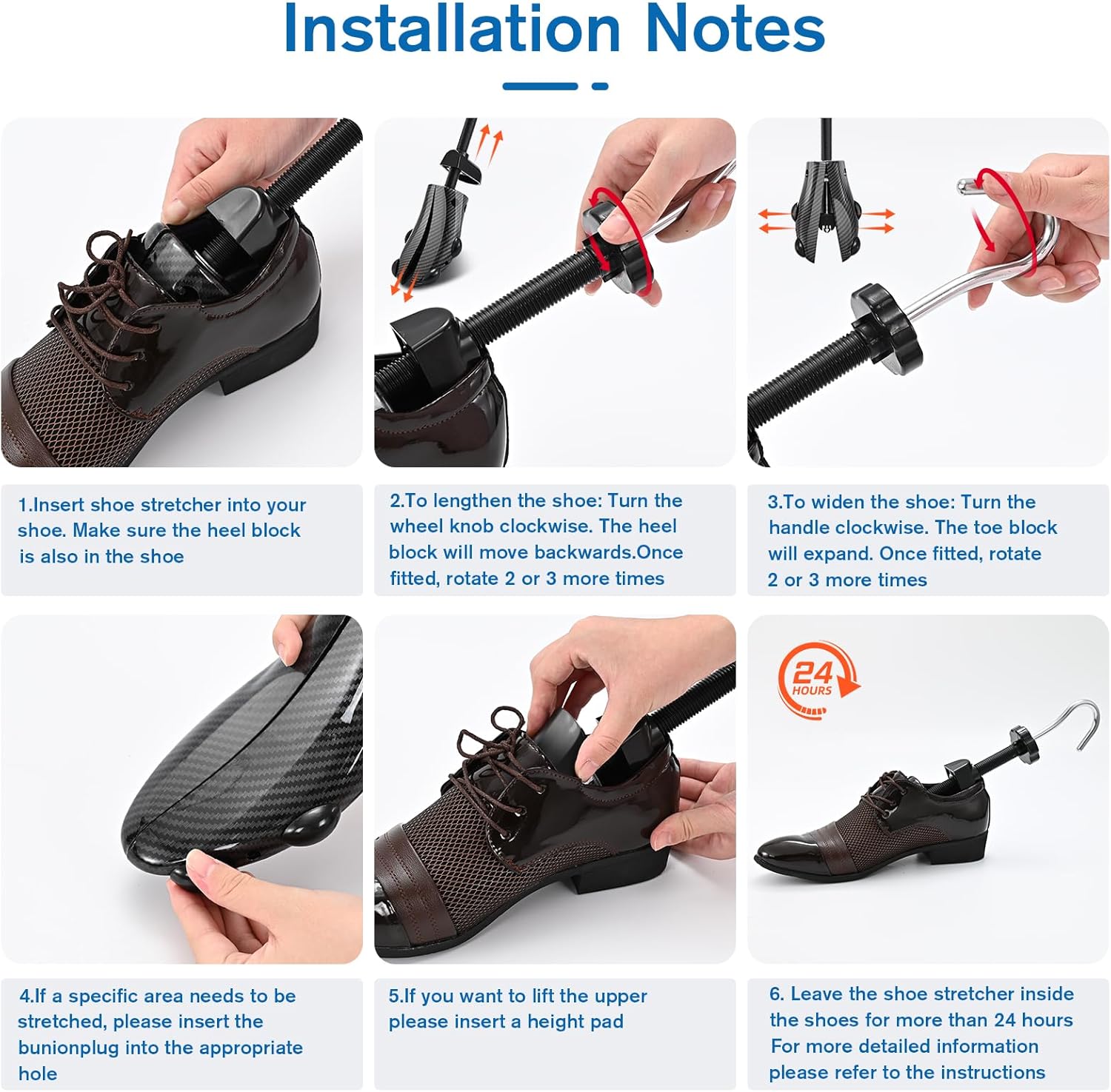 Miniatura 7 de JJDPARTS Shoe Stretcher, Pair 4-Way Shoe Expander Widener Shoe Tree Extender spiral pattern for Women and Men