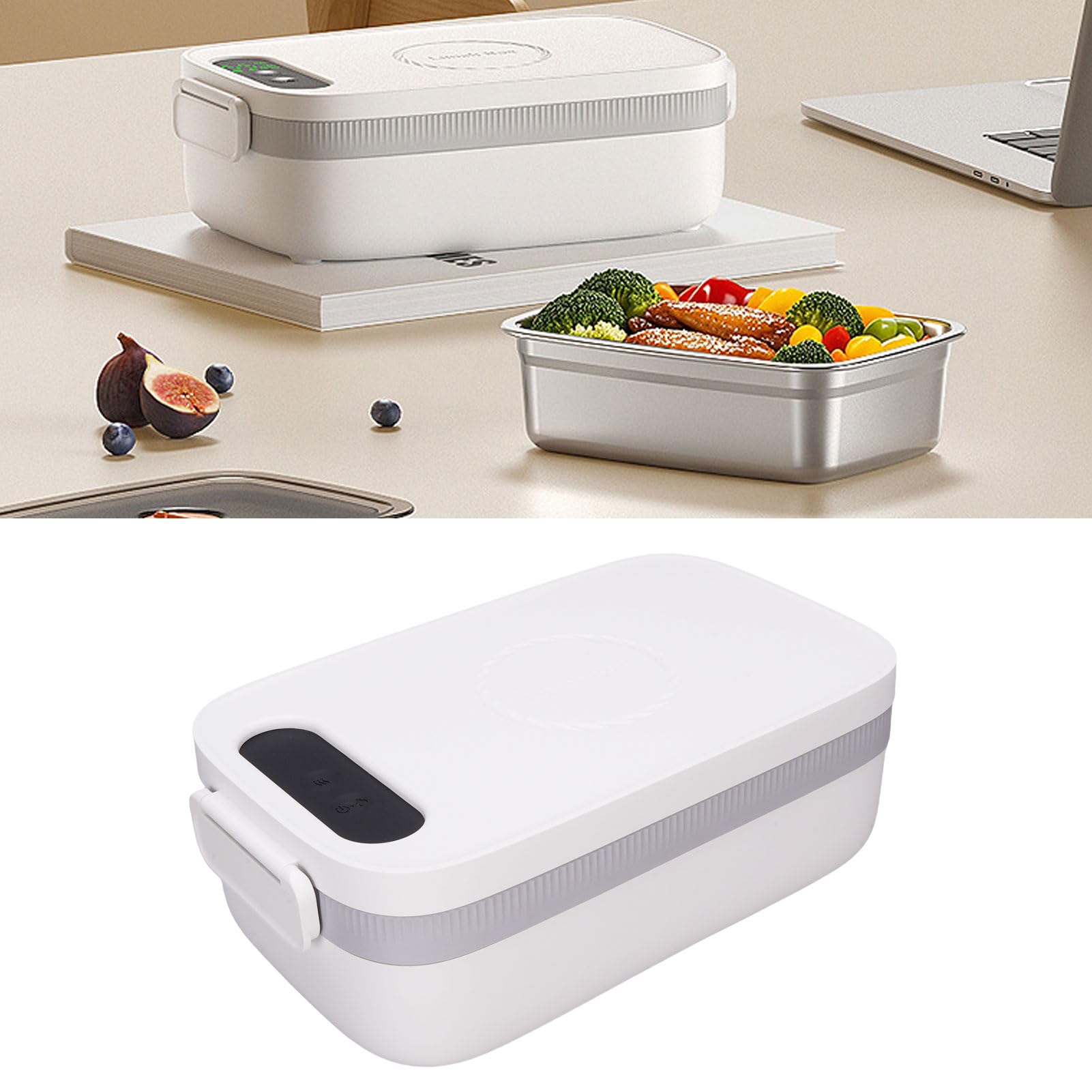 Yosoo Health Gear Lunch Box Riscaldato Lunch Box Elettrico in Acciaio Inossidabile 304 14000mAh Scaldavivande Senza Fili Grande capacità Riscaldamento Rapido per Lavoro Auto Viaggi Picnic Scuola Uso