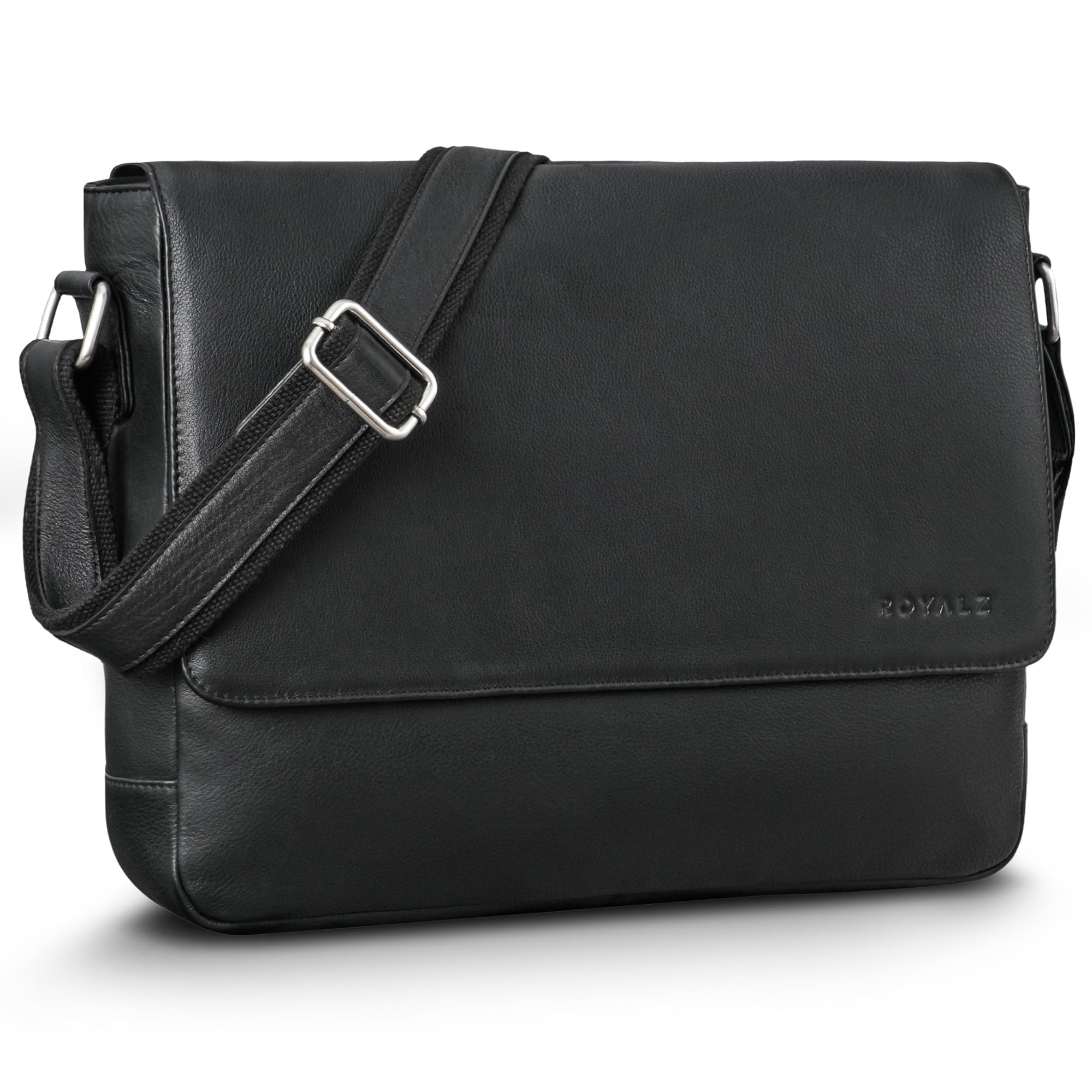 ROYALZ "San Diego Borsa Porta PC Uomo Pelle 13.3-14 Pollici - Ventiquattrore a Tracolla in Vera Pelle Vintage - Messenger Bag Lavoro Università Business Ufficio