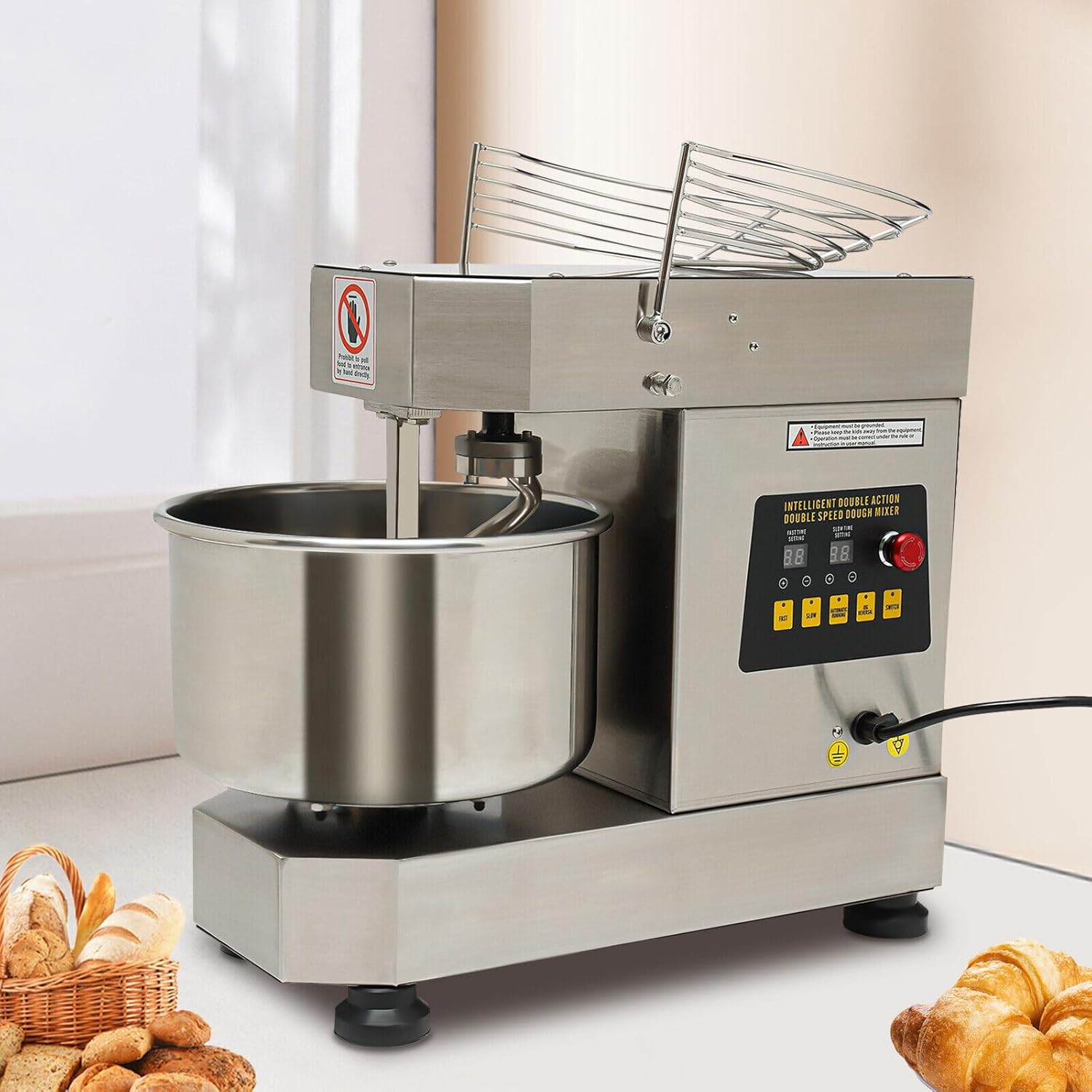 Xuthusman 110v F Commercial Dough Mixer Food Mixer Dual Rotating Dough Kneading Machine Pizza Dough Machine Bakery Mixer For Bakery, Restaurant, Café