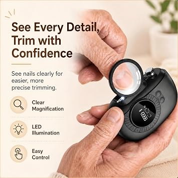 3-in-1 Electric Nail Clippers for Seniors with Adjustable Head
