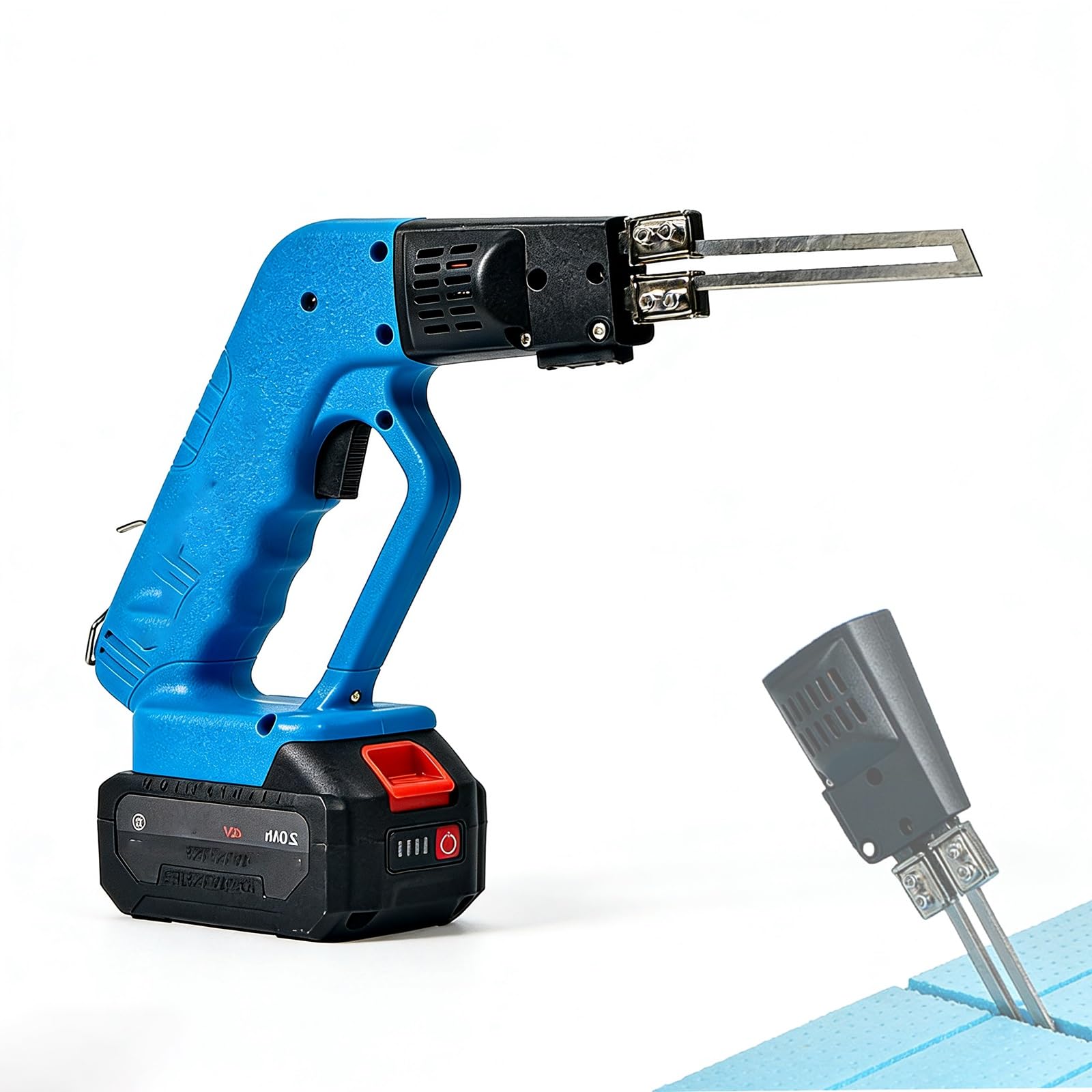 JXYQ Electric Hot Blade Foam Cutter, 42V Rechargeable Heated Cutting Tool with Air Cooling, Air-Cooled Styrofoam Cutter Kit for EPE, EVA, XPS Foam Board Grooving Cutting, Portable Set