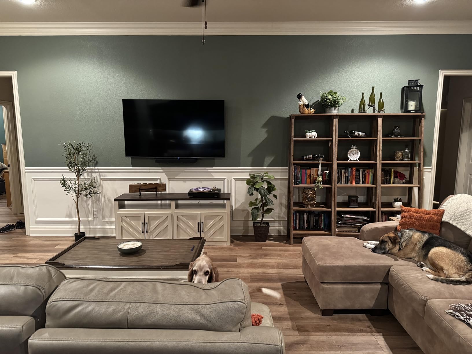 Sauder Trestle in vintage oak finish