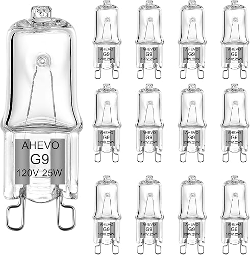 Bombilla halógena G9 de 25 W, 120 V, T4, tipo JCD, base G9, 2 pines, repuesto para candelabros, colgantes, luces de gabinete, regulable, blanco