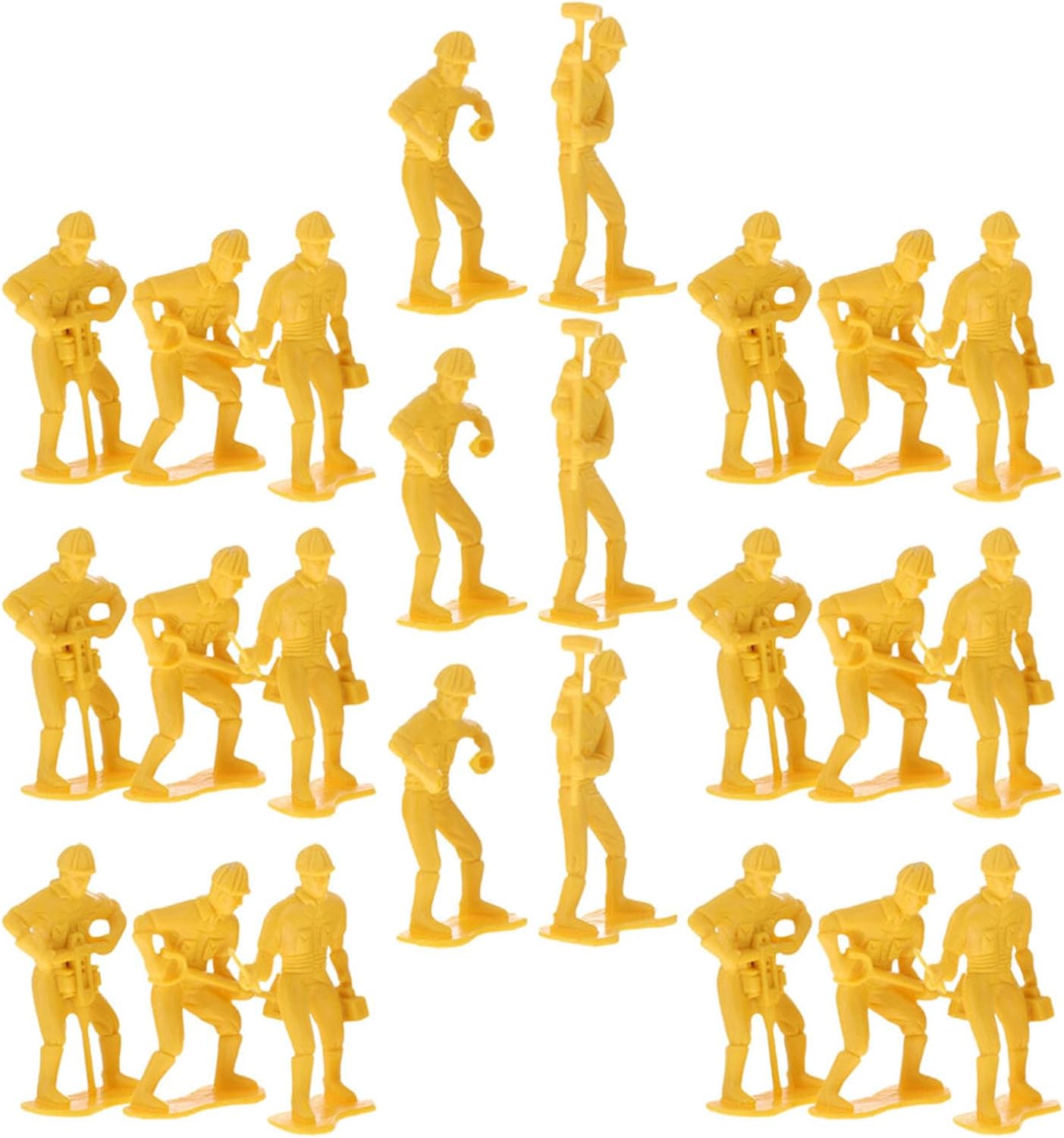 Homoyoyo 54pcs 2.36In Miniature Construction Worker Figurines Tiny Plastic Engineer Models for Diorama Display Architectural Layouts Model Building Scenes Assorted Figures Repairmen