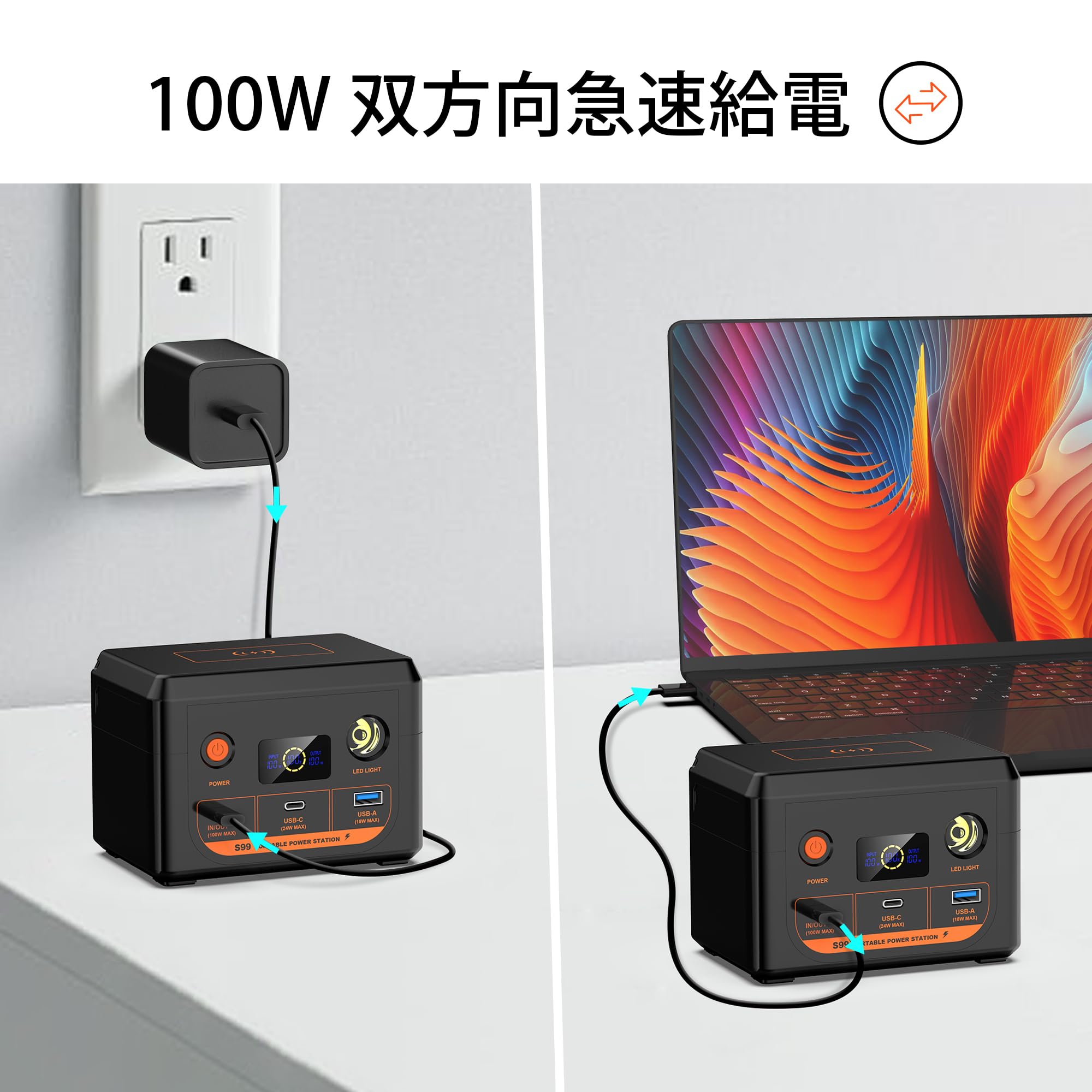 ポータブル電源 96Wh 30000mAh Amazon.co.jp: ポータブル電源 96Wh/30000mAh 大容量 ぽーたふる