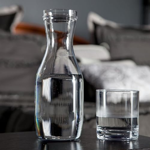 Miniatura 7 de Lily's Home Jarra de agua nocturna con vaso, boquilla fácil de verter para uso sin ensuciar en dormitorio, baño o cocina, taza de uso como tapa,