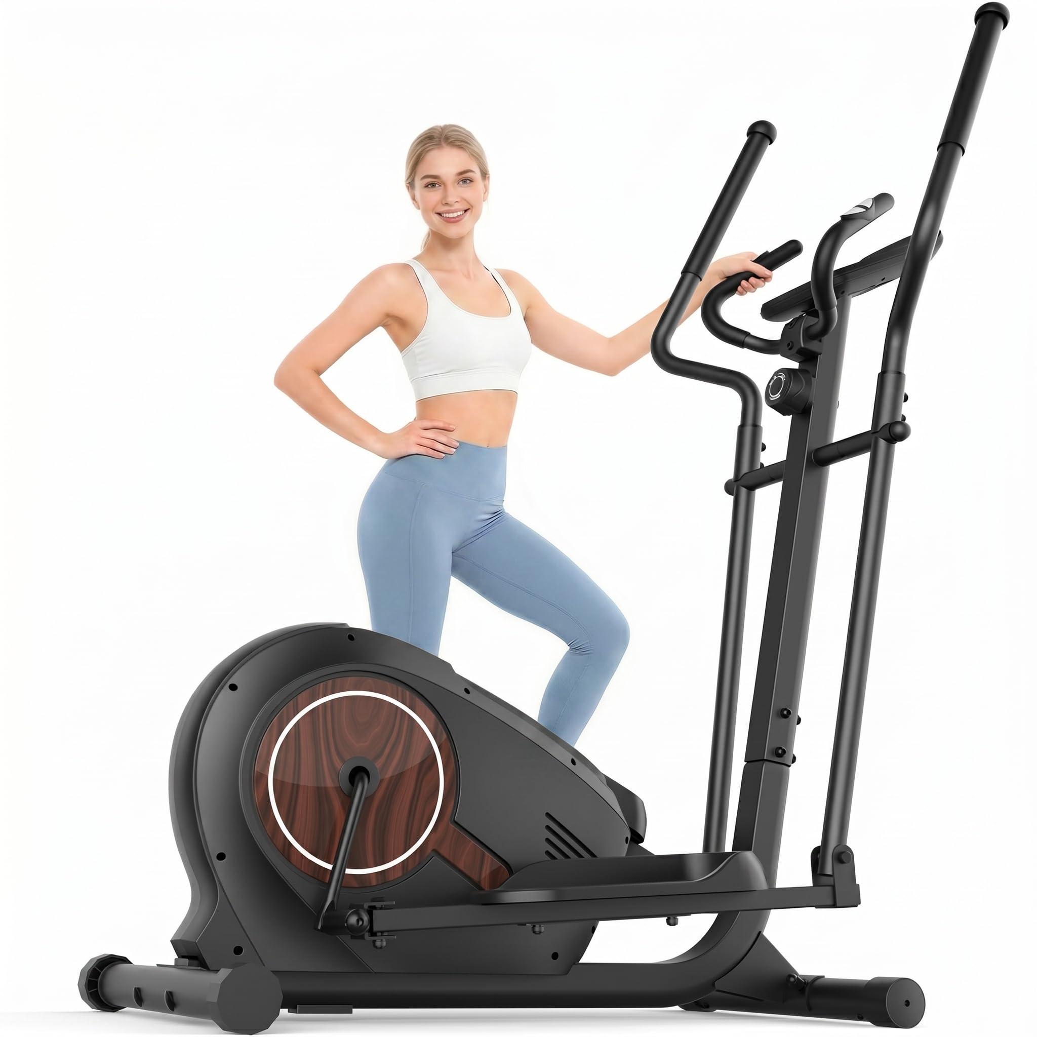 ANCHEER Elliptical Exercise Machine with 15.5" Stride, 500 LBS, Ultra-Quiet