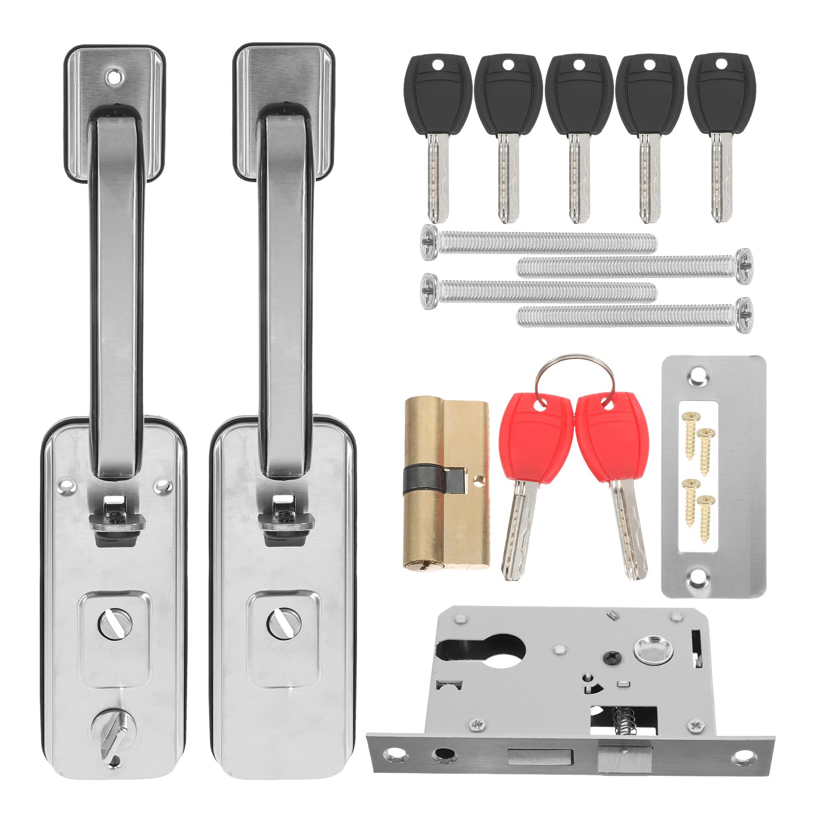 Manija de Puerta Principal con Cerradura Antirrobo de Acero Inoxidable