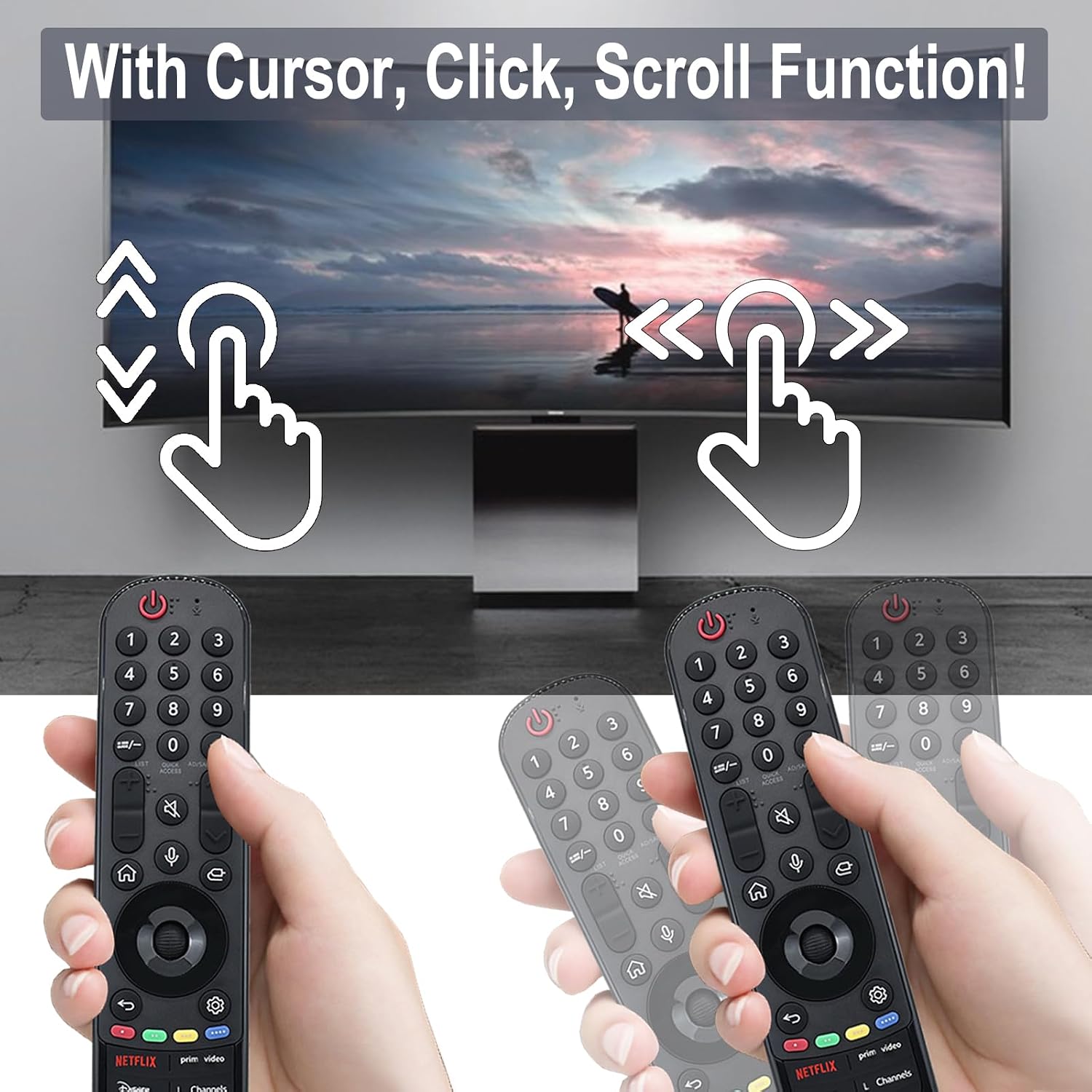 MR23GA Magic Remote Control cursor, click, and scroll functionality