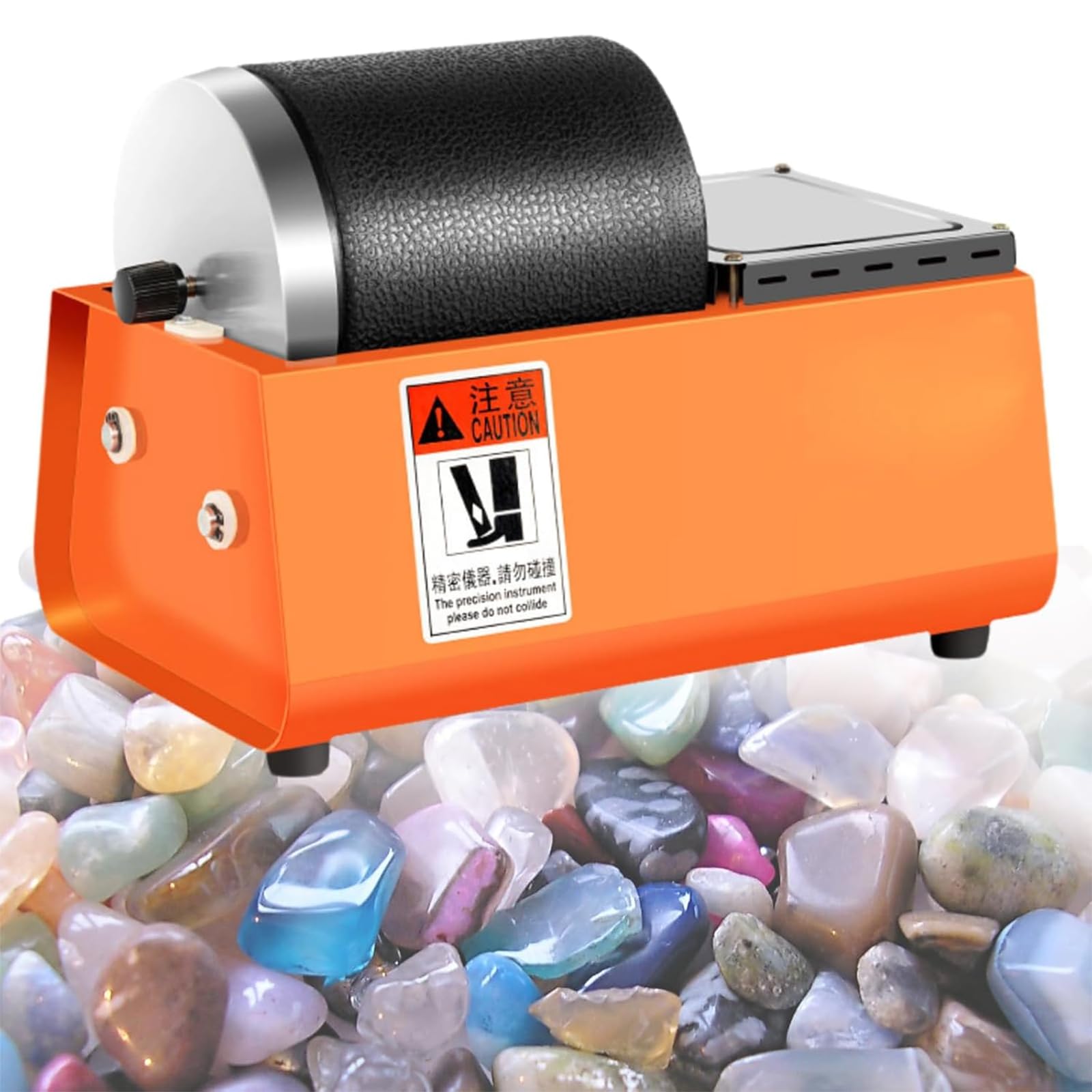 Lucidatrice Elettrica per Pietre Preziose da 16 W, velocità Regolabile, capacità: 2,5 kg, Dimensioni Rullo: 12,5 X 11,5 Cm, Design a Prova di Perdite, Vibrazione Uniforme