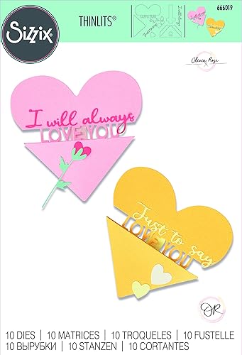 Miniatura 3 de Sizzix Thinlits - Juego de 10 tarjetas deslizantes de corazón de Olivia Rose | 666019 | Capítulo 4 2022 Oblea, gris