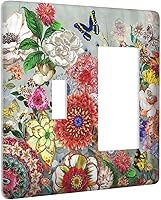 Vista 113 de Puerta de castillo de madera de mediados de siglo, estilo griego, cubierta de interruptor de luz de palanca individual, placa decorativa de pared