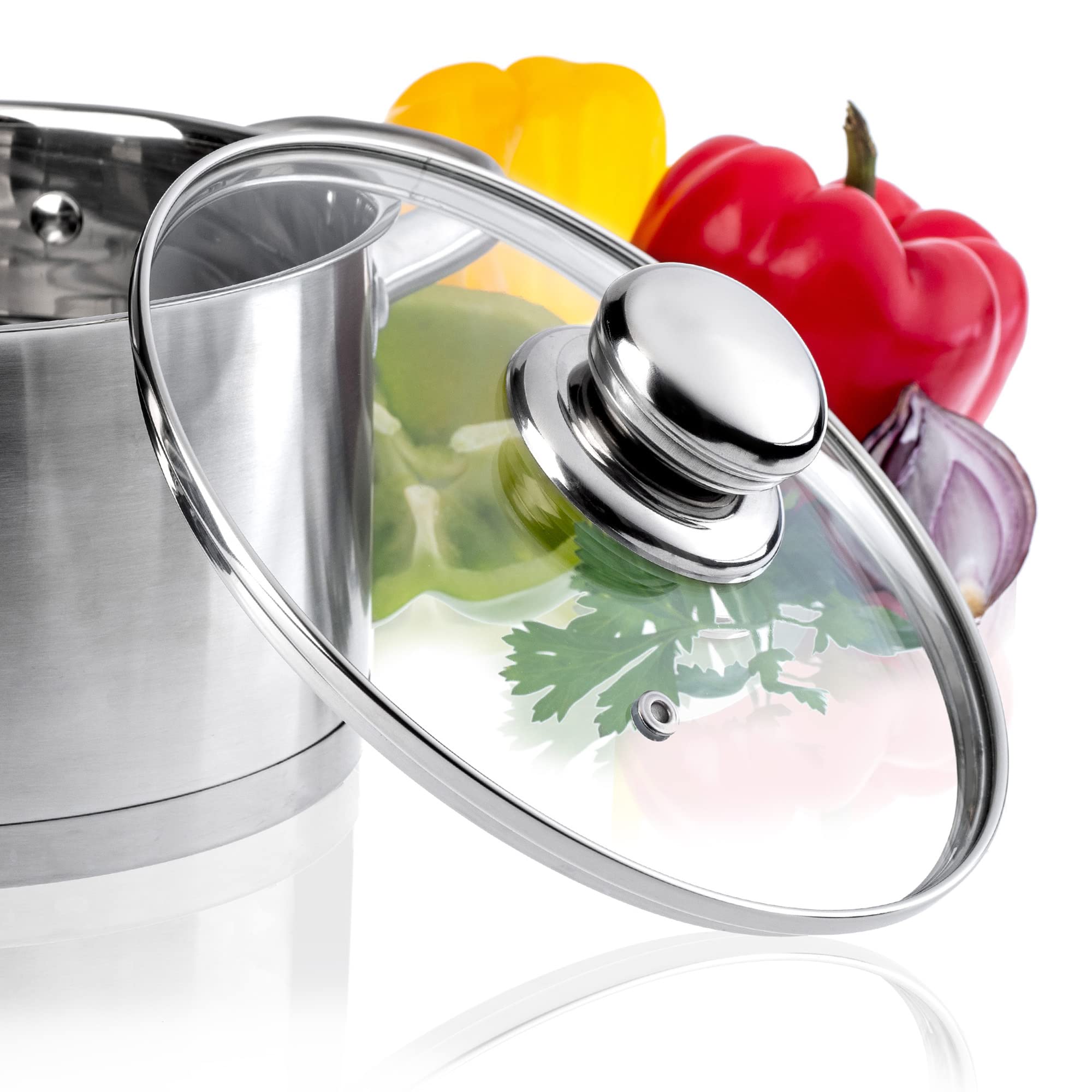 Set Coperchi Universali KADAX In Vetro - 20, 24, 28 Cm Con Maniglia | Per Pentole E Padelle