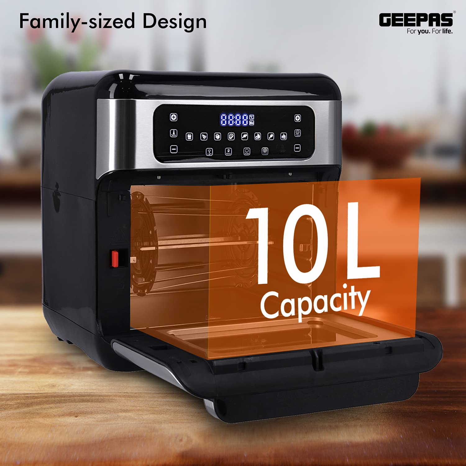 Geepas 1500W Air Fryer Oven Digital 9in1 Convection Air Fryer