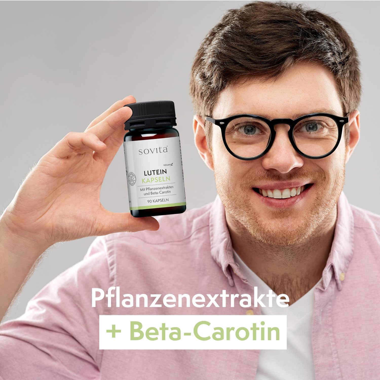 sovita Lutein Kapseln für Augengesundheit mit Beta-Carotin & Pflanzenextrakten | Tagetes & Heidelbeer-Extrakt für Sehkraft & Zellfunktion | Nahrungsergänzung | 270 Kapseln