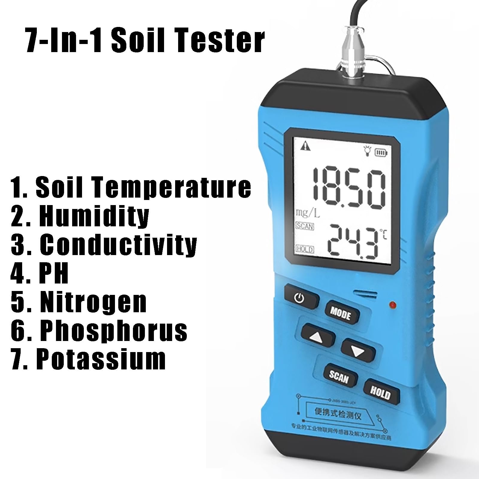 Sonde étanche Ip68 Jardinage Testeur D'humidité De Sol 4 En 1, Kit De Test Numérique Du Sol, PH Kit Jardinage Connecté Android Sonde étanche Ip68 Jardinage Testeur D'humidité De Sol 4 En 1, Kit De Test Numérique Du Sol, PH Kit Jardinage Connecté Android