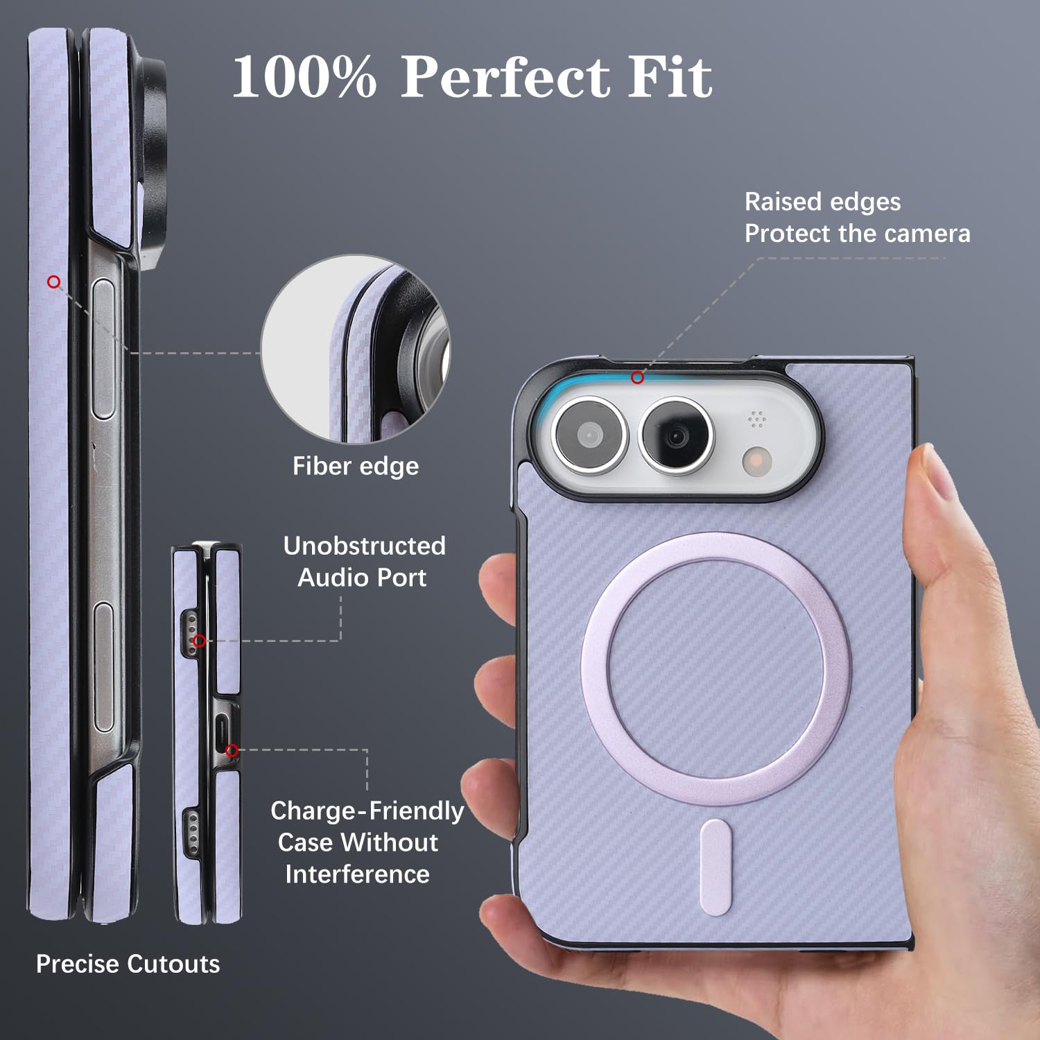 Skórzane etui do iPhone'a Duo, obsługuje bezprzewodowe eleganckie
