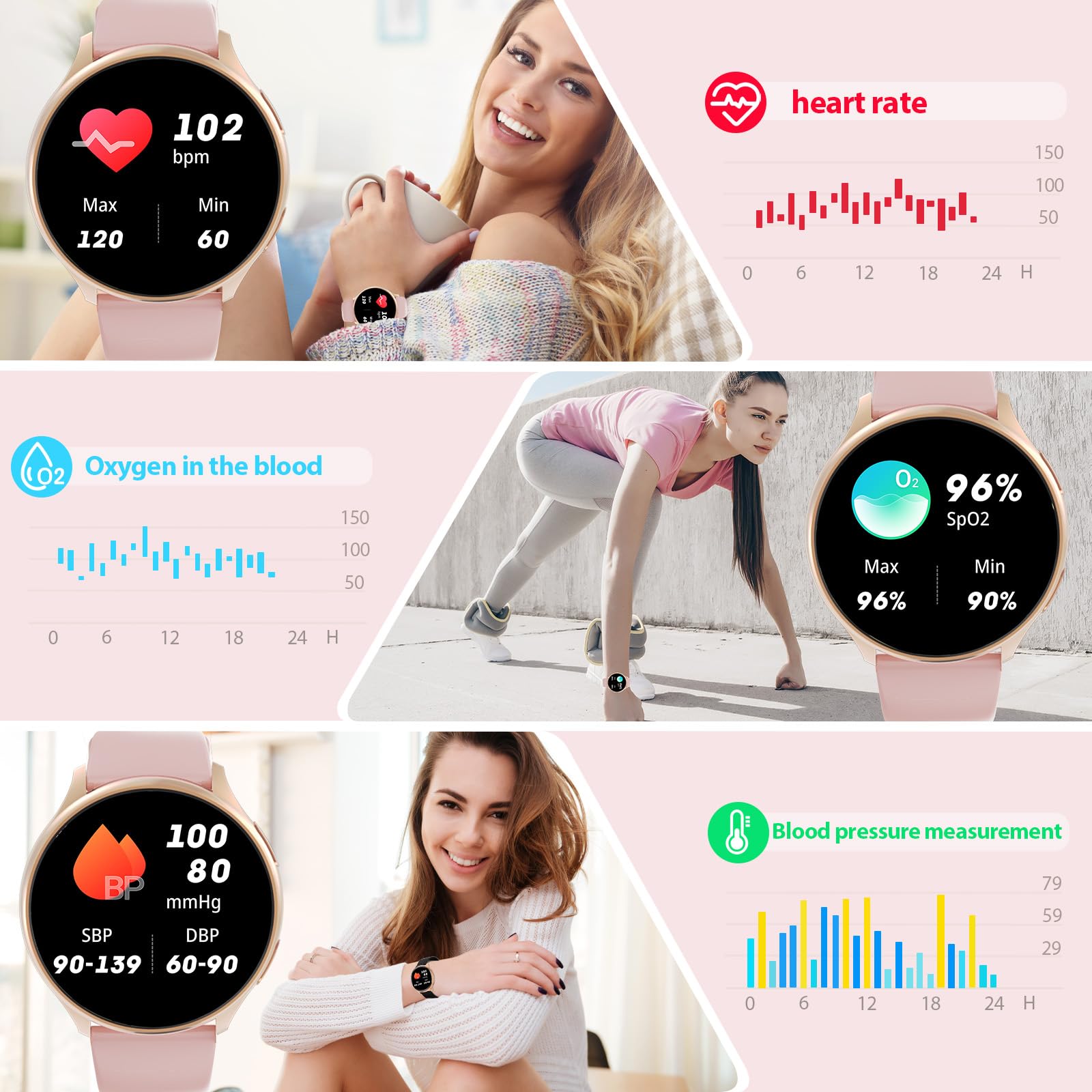 QEYUMYEU 2025 Smartwatch Donna con ET/HRV/SIRI - 1.39" TFT Orologio con Chiamate, 24H Sonno Cardiofrequenzimetro, SpO2, Ciclo Mestruale, IP68, Monitoraggio Fitness, per Android & iOS (Oro nero)