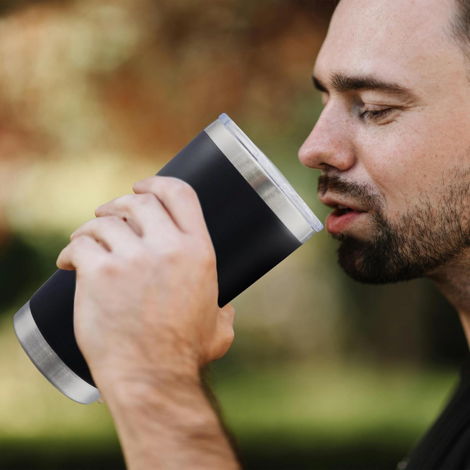20oz Tumbler Bulk Stainless Steel Tumblers with Lid Vacuum Insulated Double Wall Travel Coffee Mug Powder Coated Tumbler Cup for Hot and Cold Drinks(Black, 6 pack) - Image 8
