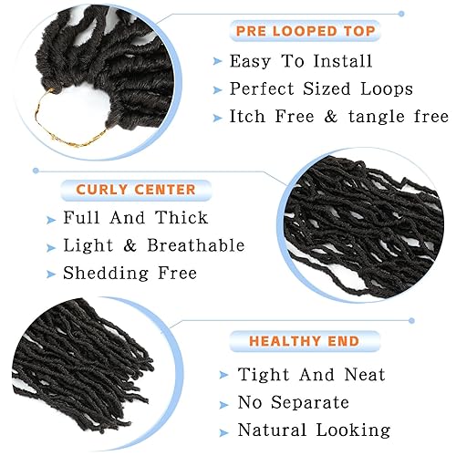 Miniatura 3 de Extensiones de cabello de ganchillo suaves de 22 pulgadas, 7 paquetes de rastas sintéticas preenlazadas para mujeres negras, extensiones de cabello