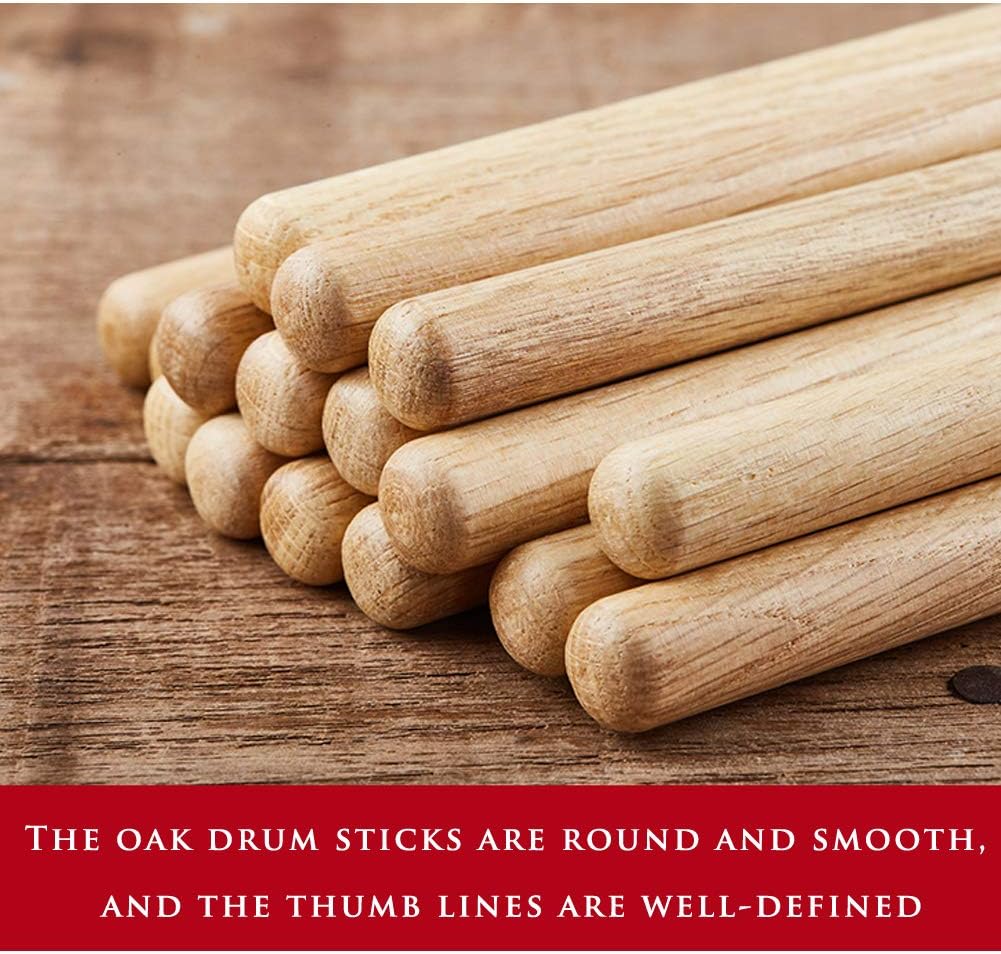 5A Drumsticks - 4Pcs Wood Tip Drumsticks Drum Sticks Classic Maple Wood Drumsticks Wood Tip Drumstick for Students and Adults, Natural : Musical Instruments
