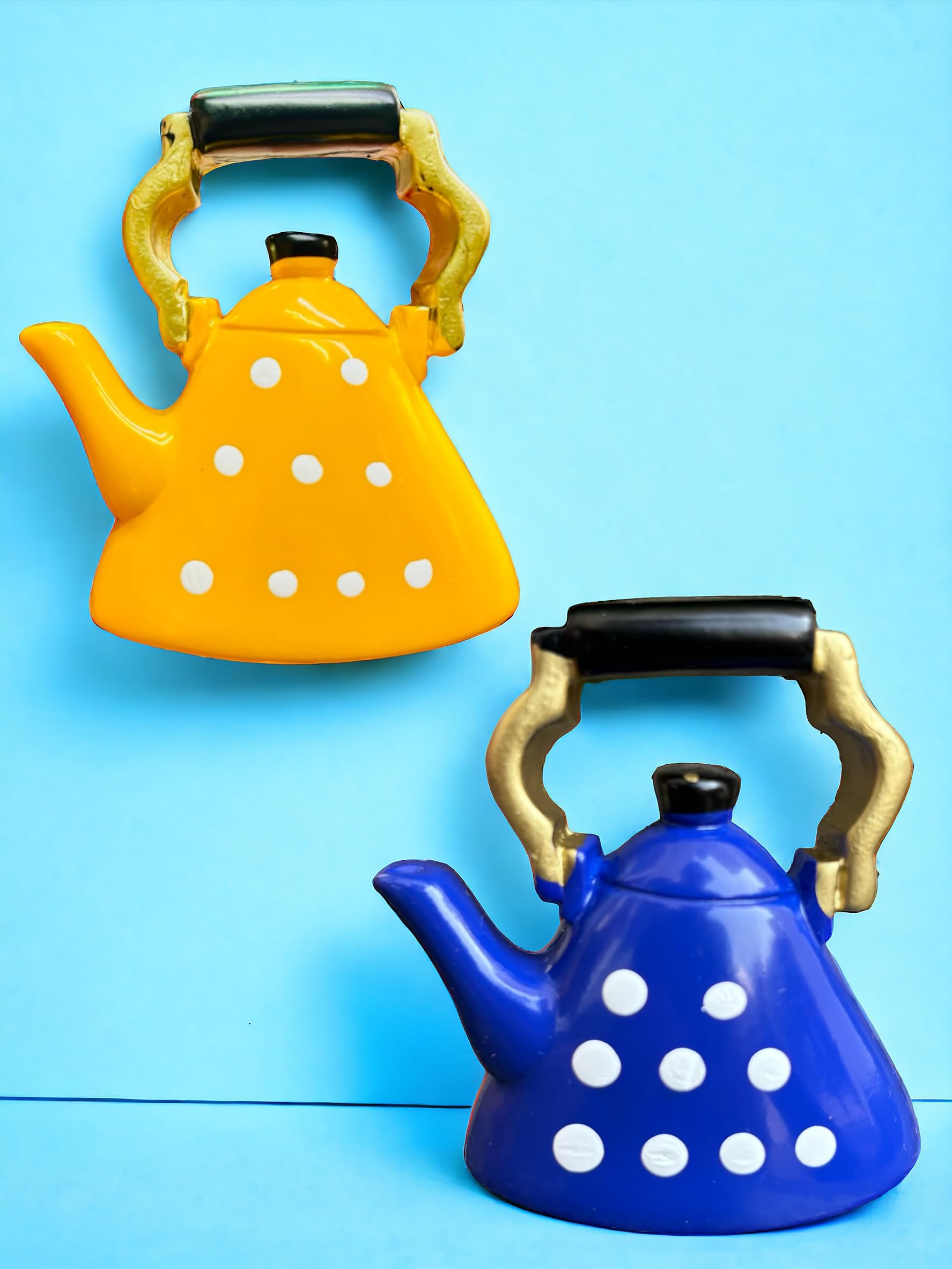 WARMINGO DE 2 Pc Kettle Miniature Fridge Magnet | Home Decor Item | Kitchen Decor Item | Imported Fridge Magnets (Yellow & Blue) (B0CY7Z1X44) Amazon Price History, Amazon Price Tracker