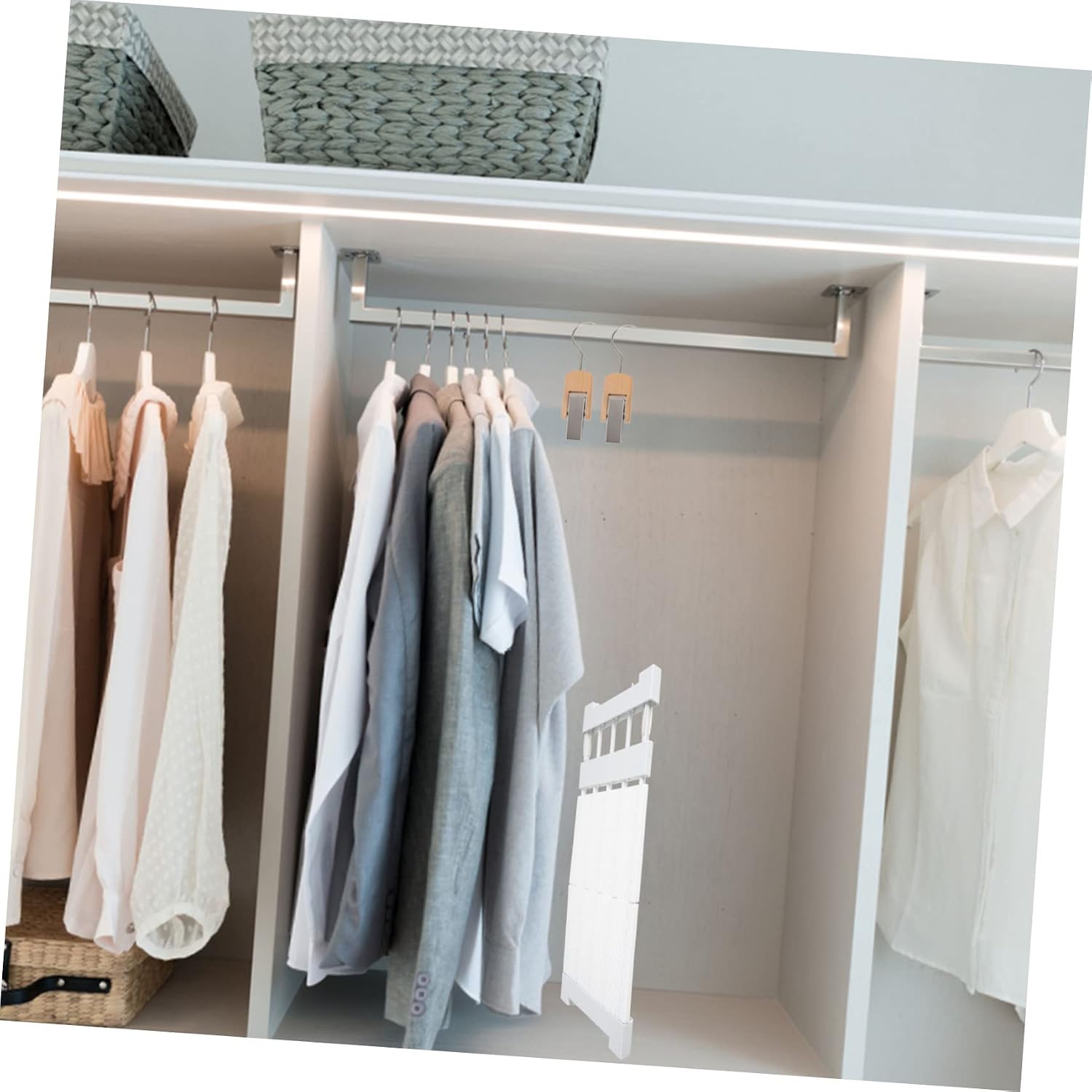 Expandable Wardrobe Rack Tension Shelf 30-40cm Closet Partition Tension Shelf for Closet