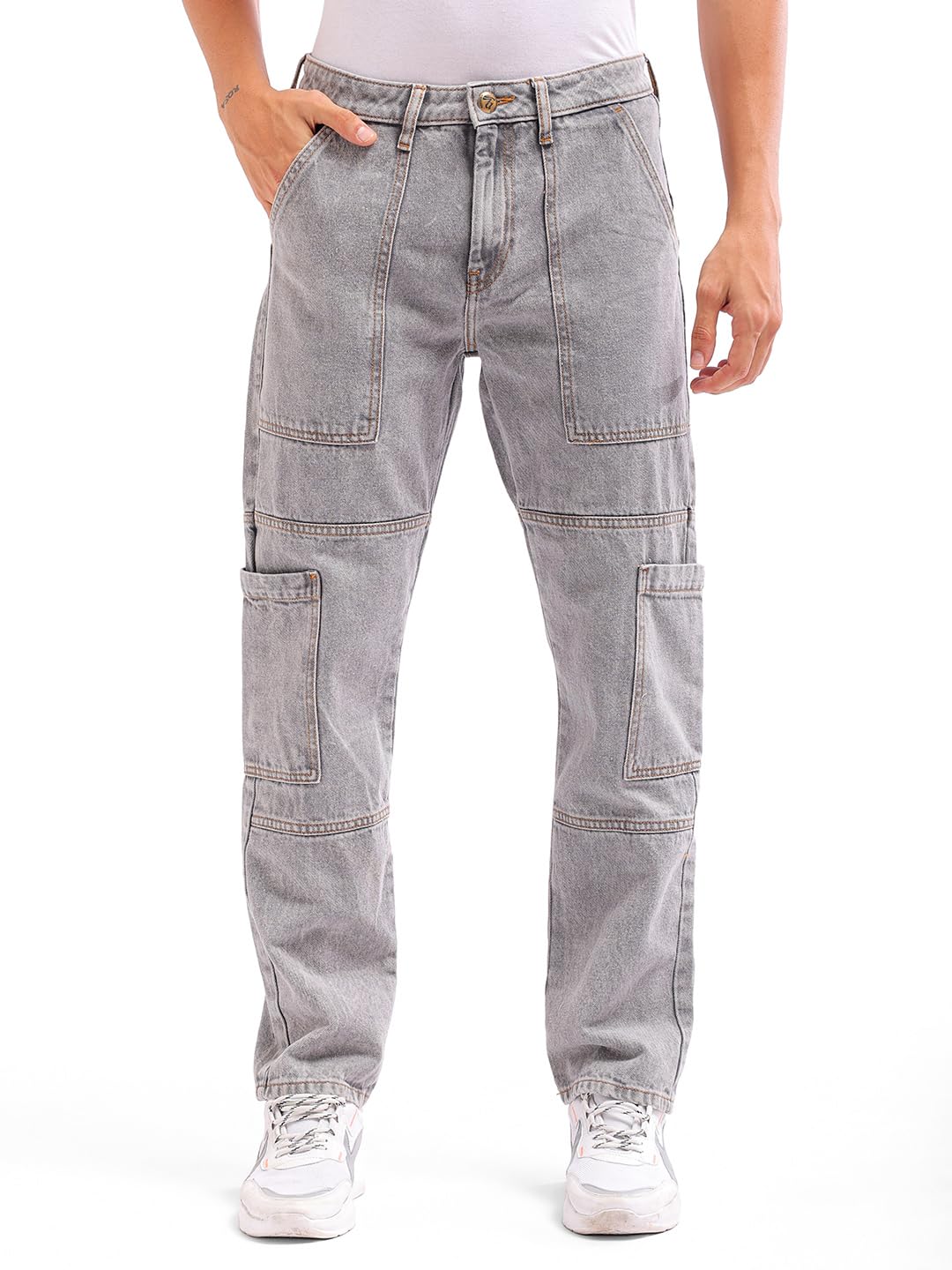 the indian garage co Men Dad Fit Solid Mid-Rise Jeans-picture-37