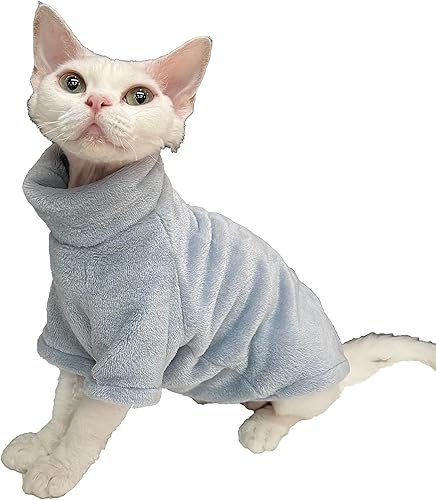 Sphynx - Ropa de gato sin pelo, suéter de piel sintética suave y liso, lindo suéter de otoño e invierno, a la moda, cuello alto, ropa de esfinge,