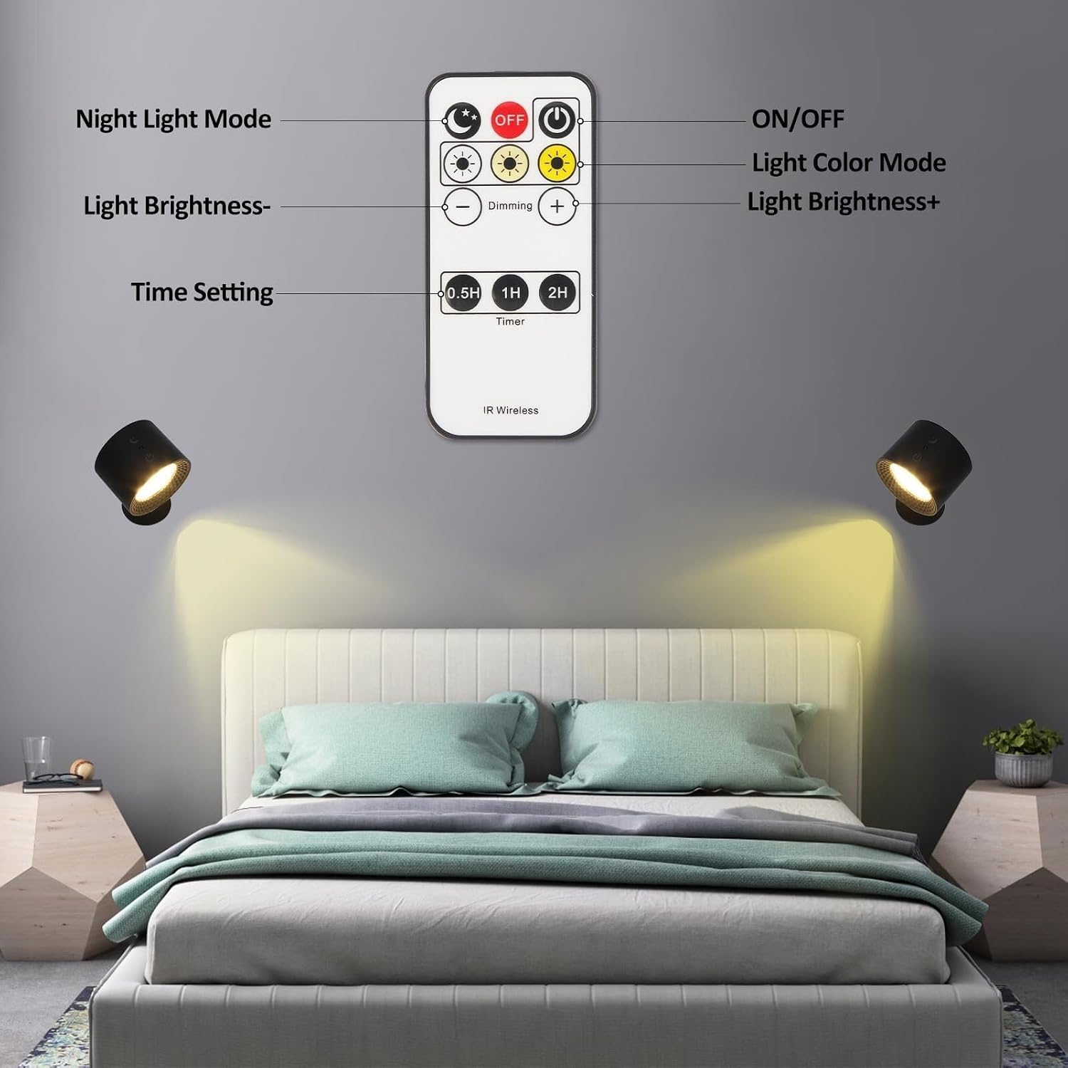 Lights, Smart Lights, 3 Color Temperature | 9 Colors Adjustable Light Magnetic 360° Rotation for Home Party Decor Atmosphere(3PCS Wood) image 4